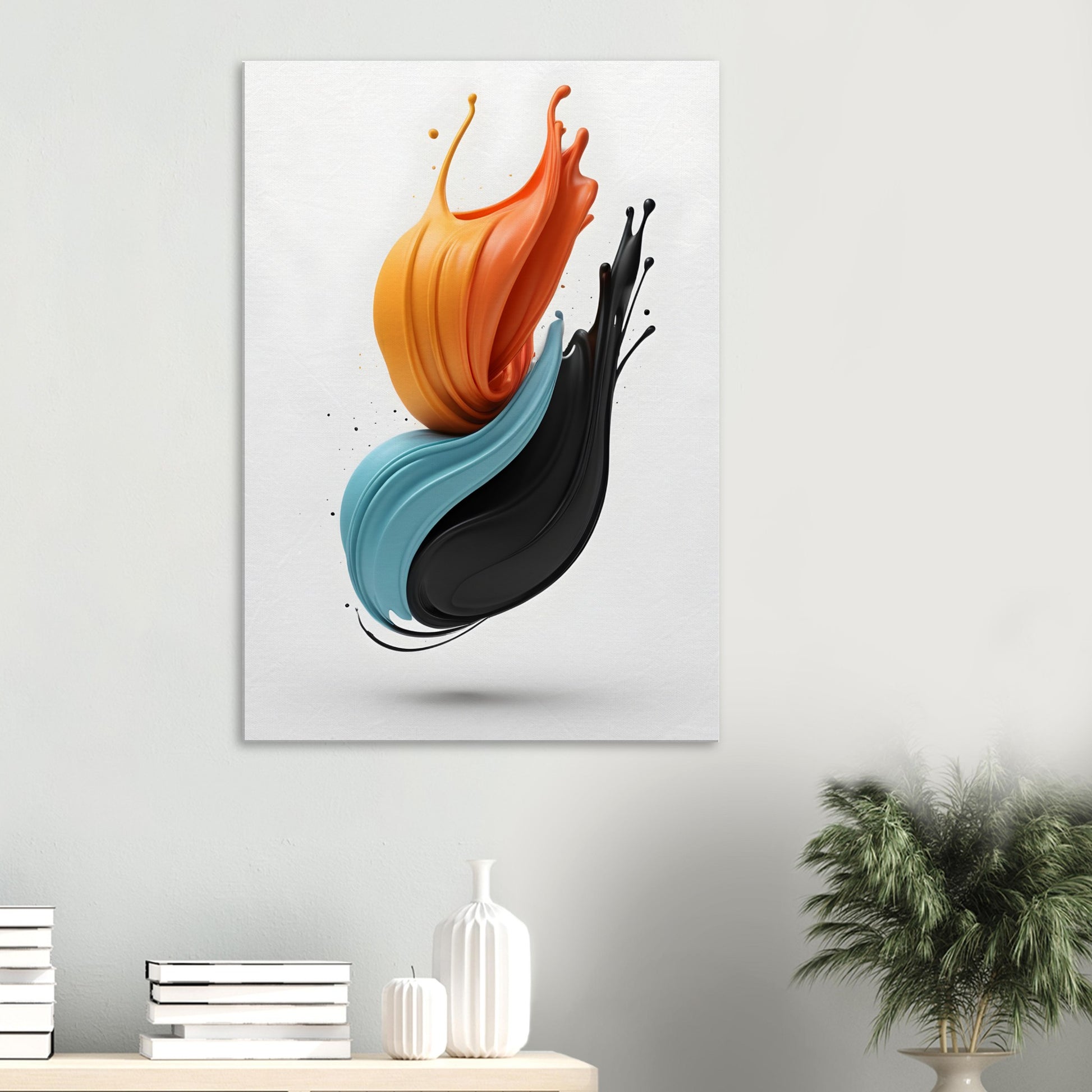 Vibrant Abstract Canvas Print for Minimalist Decor