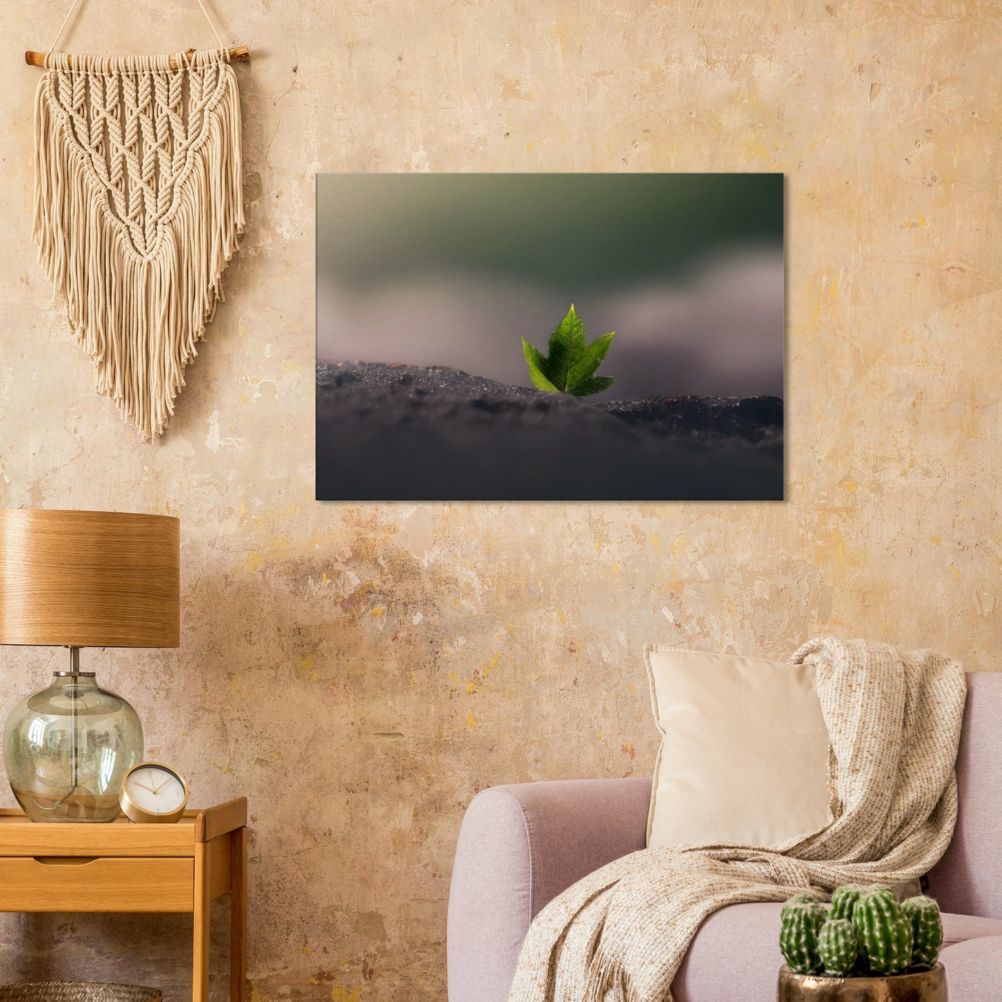 Minimalist Abstract Wall Art - Serene Green Growth for Home Décor