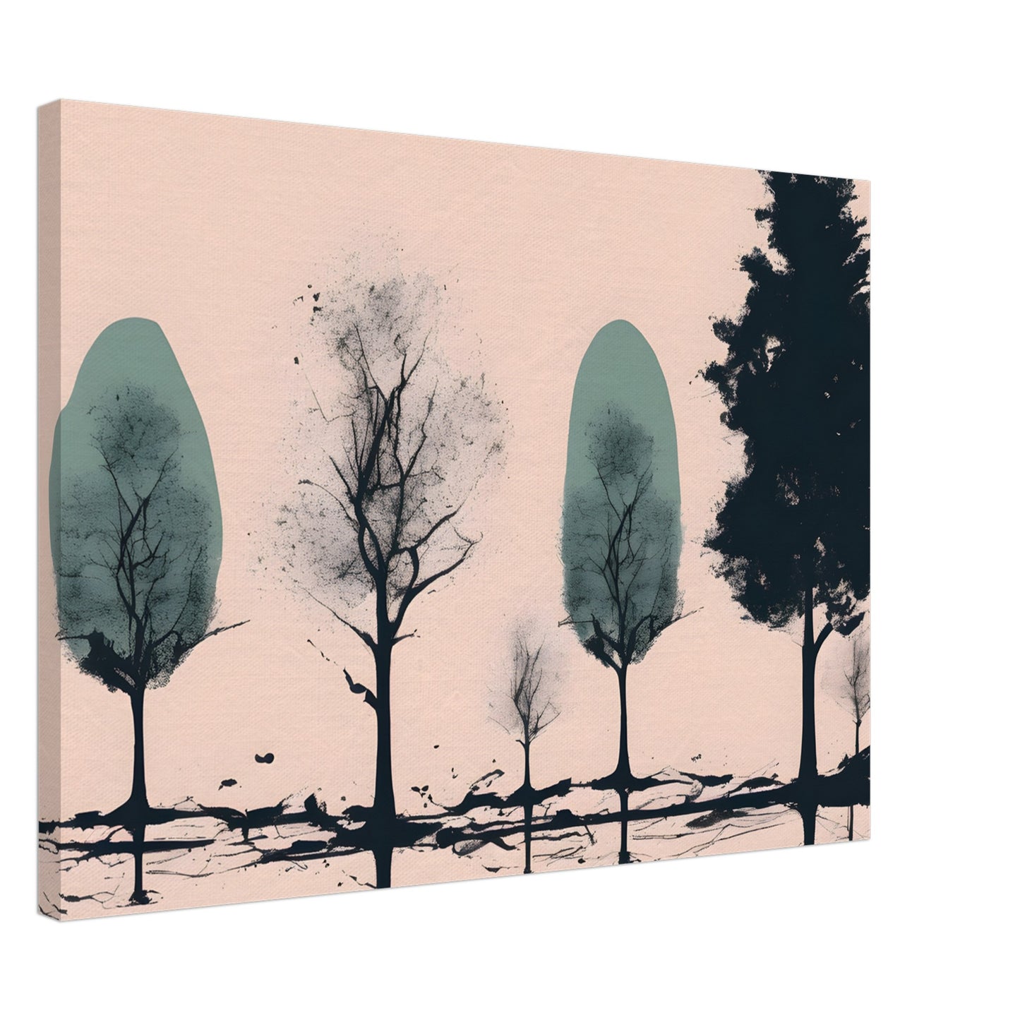 Serene Trees Canvas Print - Minimalist Abstract Wall Art