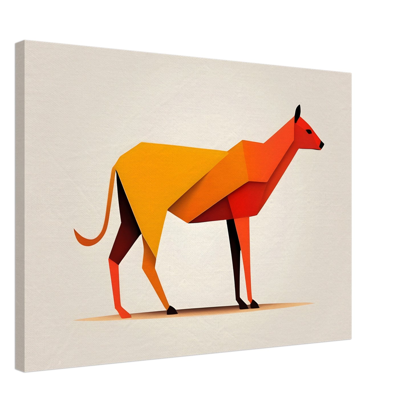 Feline Form - Vibrant Minimalist Animal Wall Art Canvas Print