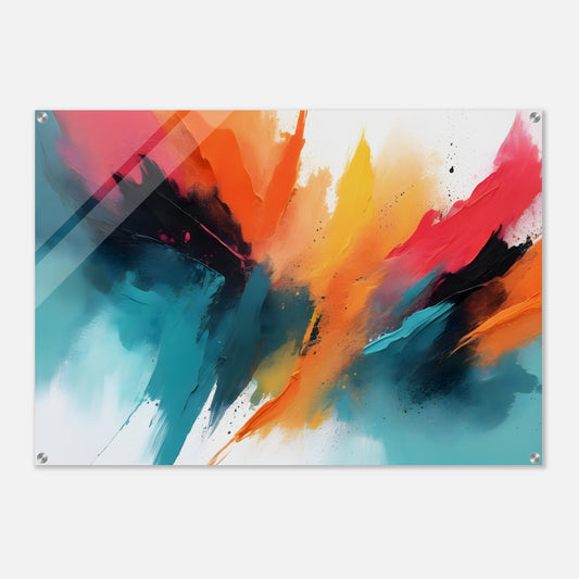 Exquisite Blaze: Minimalist Abstract Acrylic Print