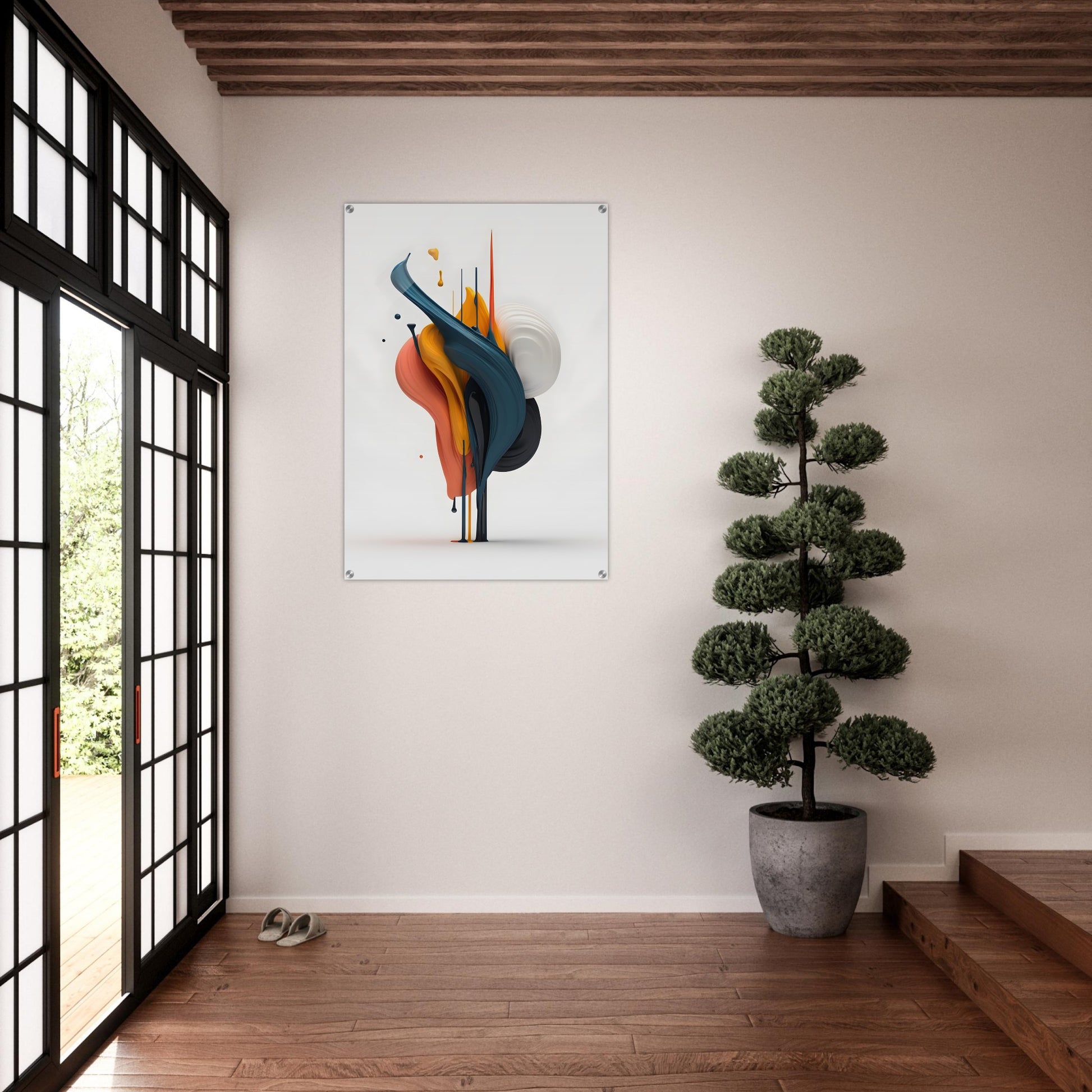 Minimalist Abstract Acrylic Print - Vibrant Wall Art for Modern Spaces