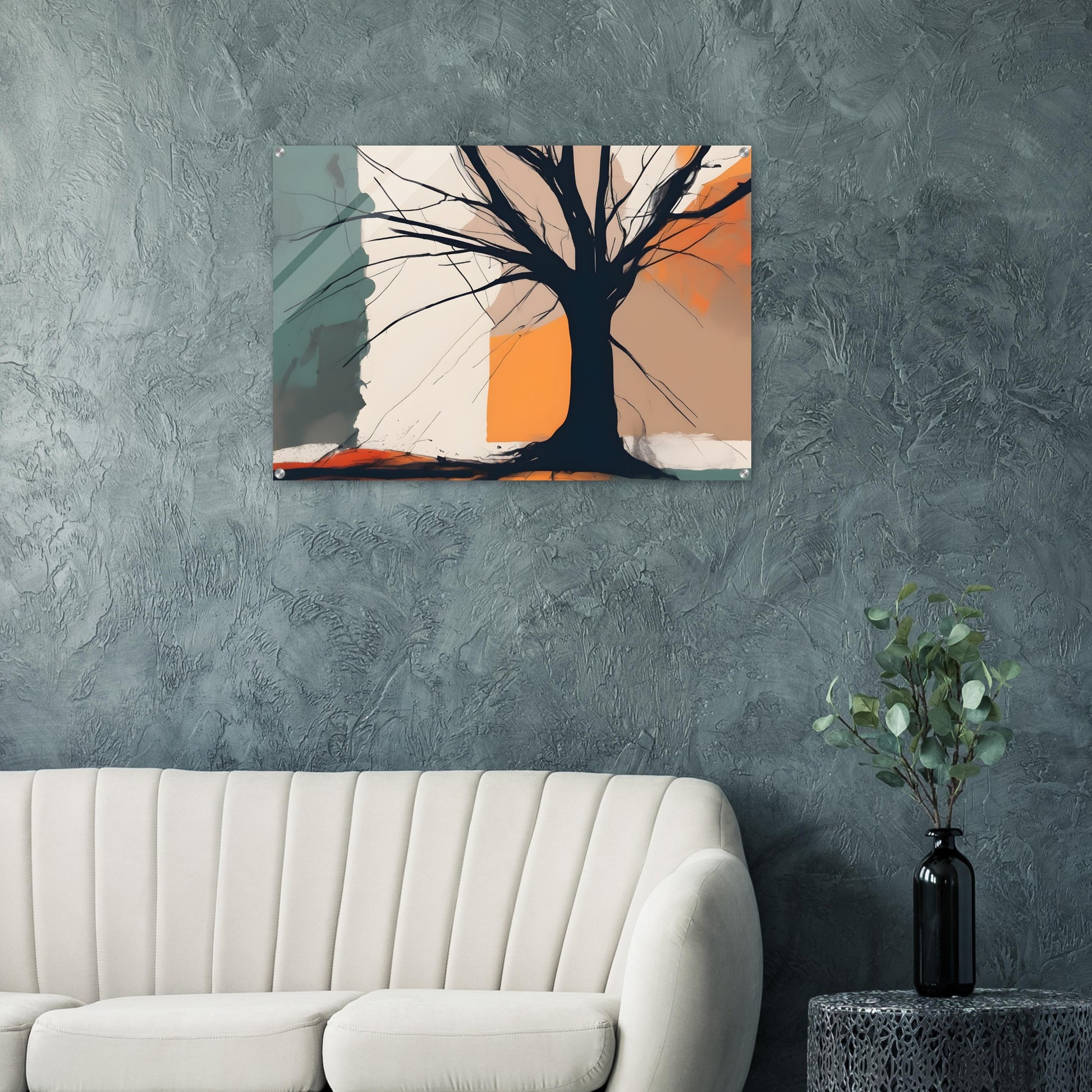 Tree Silhouette Abstract Art | Minimalist Acrylic Print