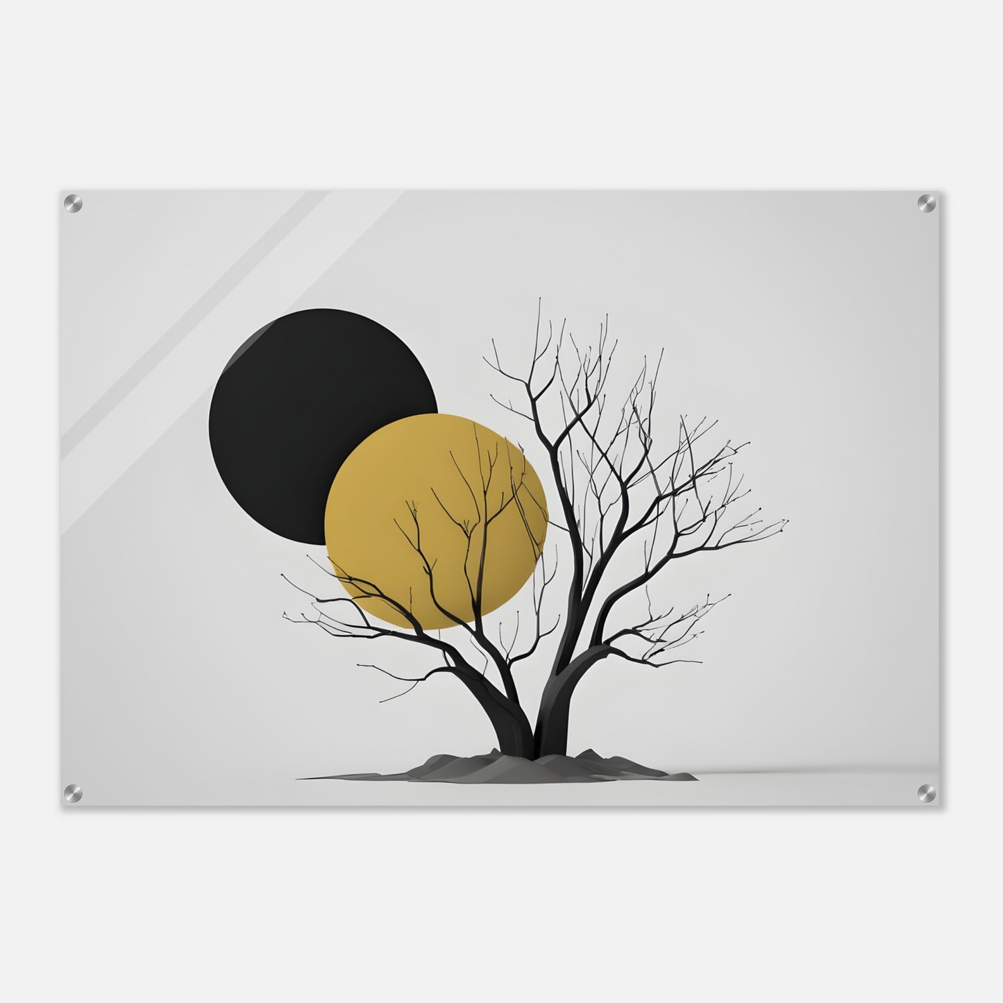 Minimalist Abstract Tree Wall Art Acrylic Print - Modern Home Decor