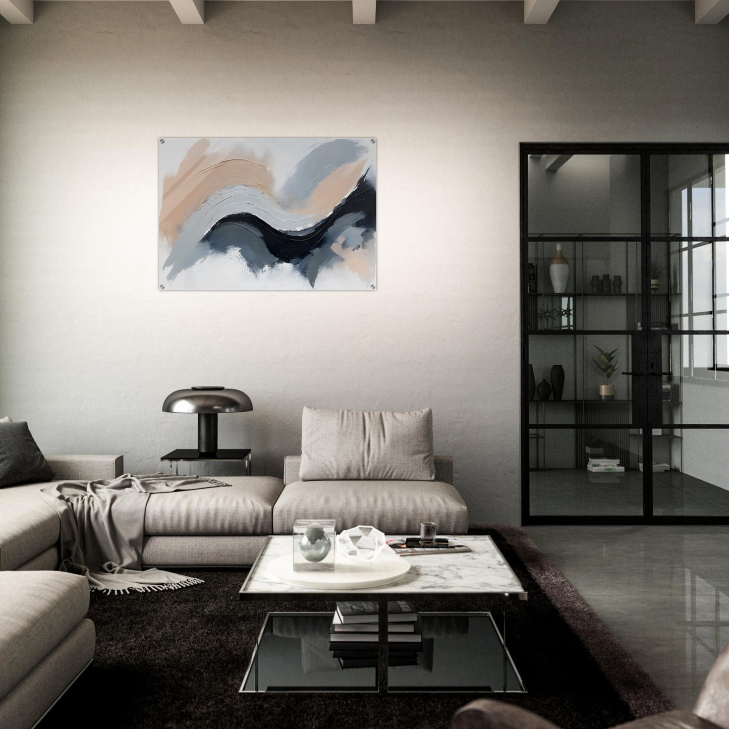 Elegant Wavescape: Abstract Acrylic Wall Art