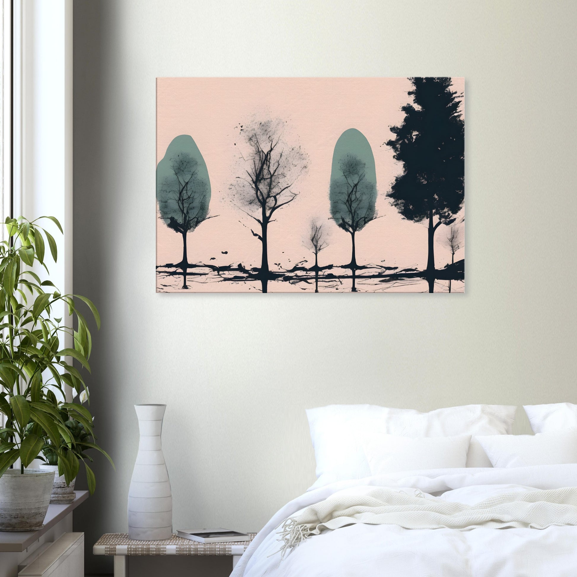 Serene Trees Canvas Print - Minimalist Abstract Wall Art