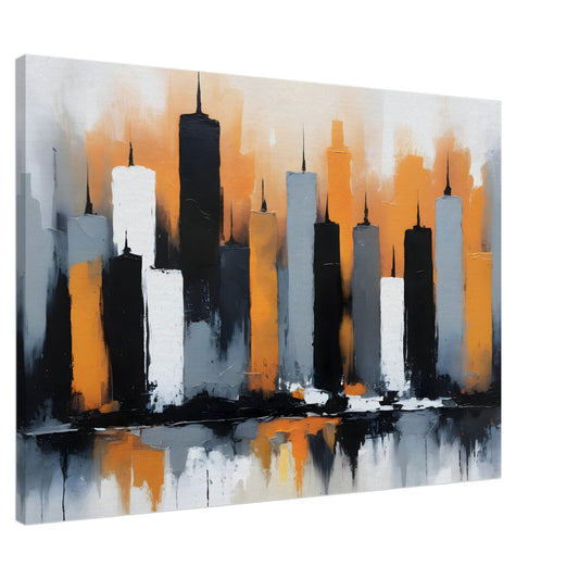 Dreamy Cityscape Hues: Minimalist Canvas Print