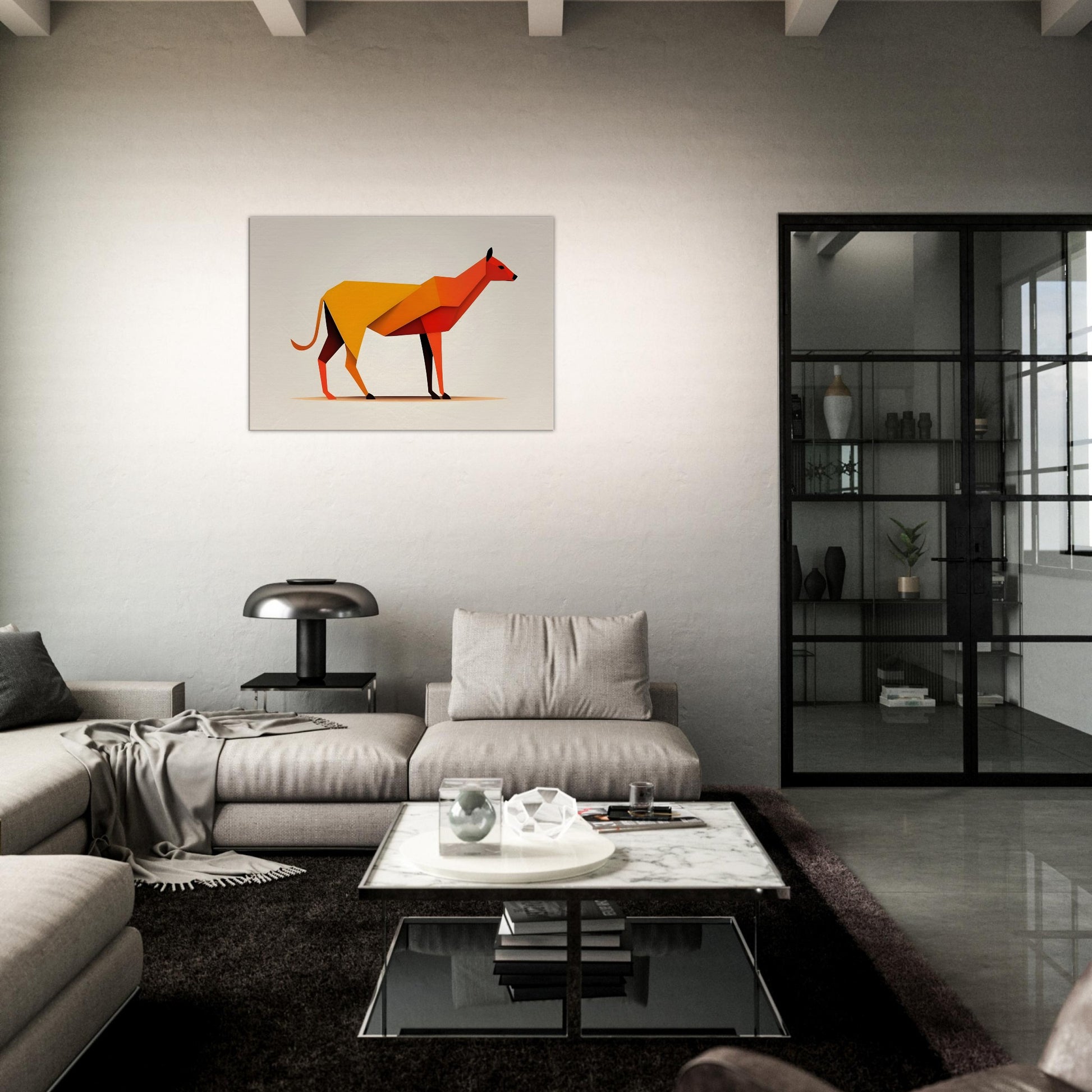 Feline Form - Vibrant Minimalist Animal Wall Art Canvas Print