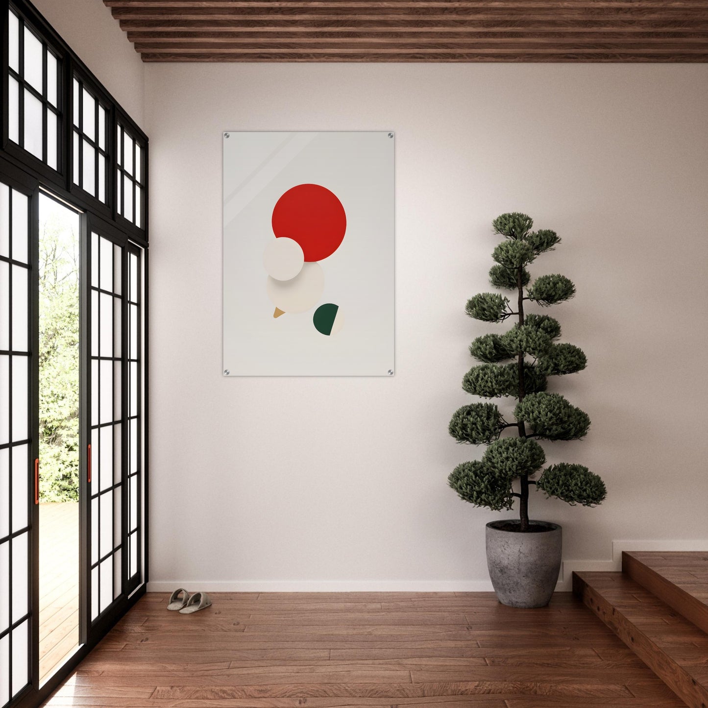 Joyful Harmony - Minimalist Abstract Christmas Art for Modern Spaces