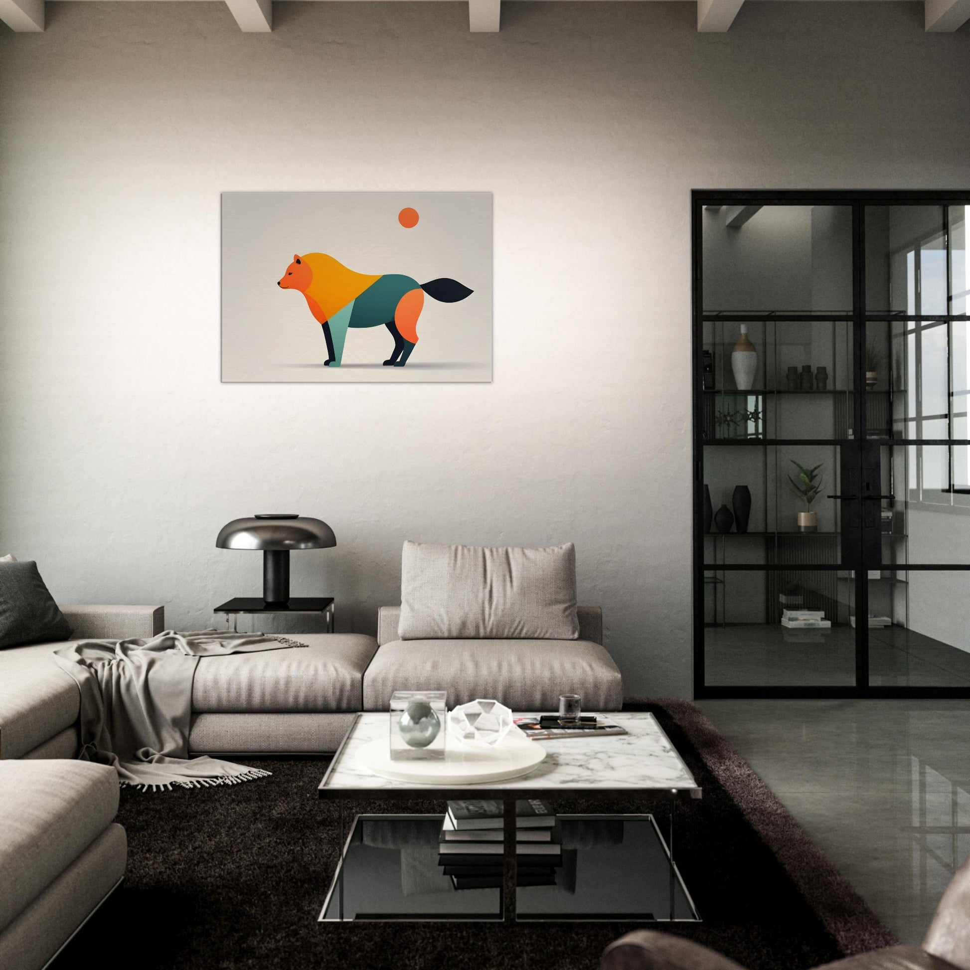 Whimsical Fox - Vibrant Minimalist Canvas Art