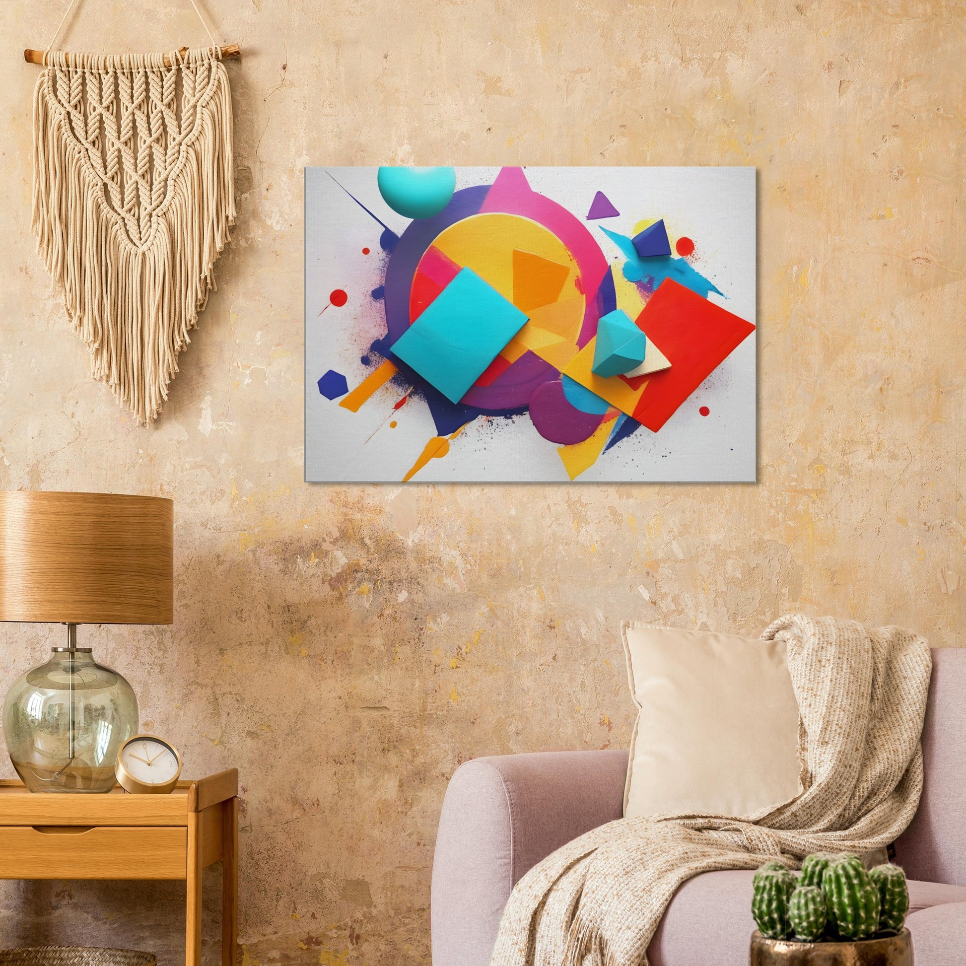 Bright Minimalist Abstract Canvas Print for Modern Decor