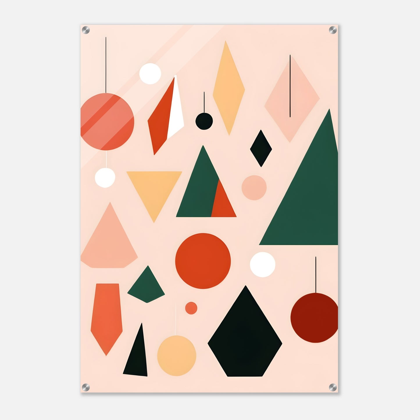 Geometric Joy - Minimalist Abstract Christmas Art