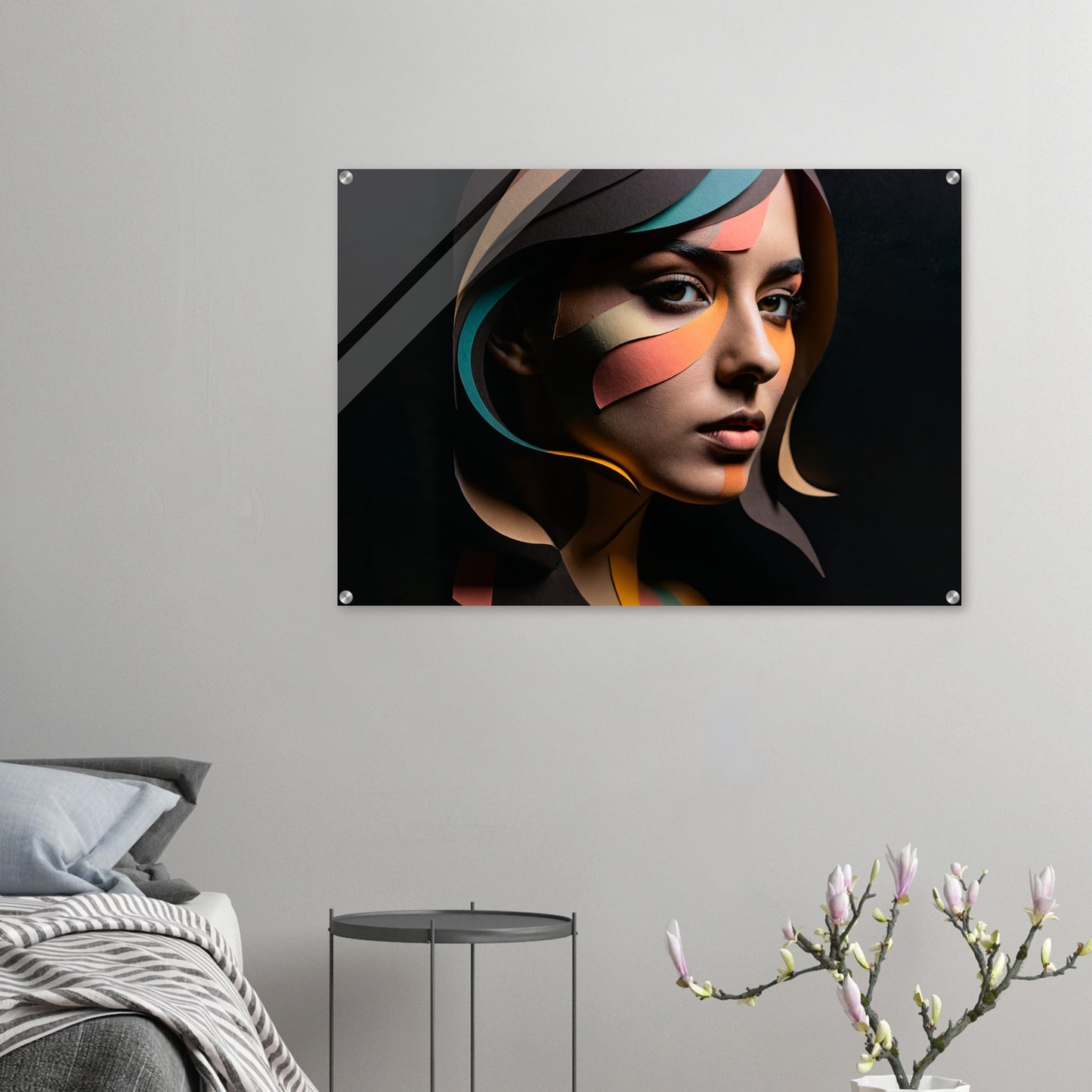 Acrylic print, plexiglass, wall art,Layers of Perception 2 - Paper Realms Collection