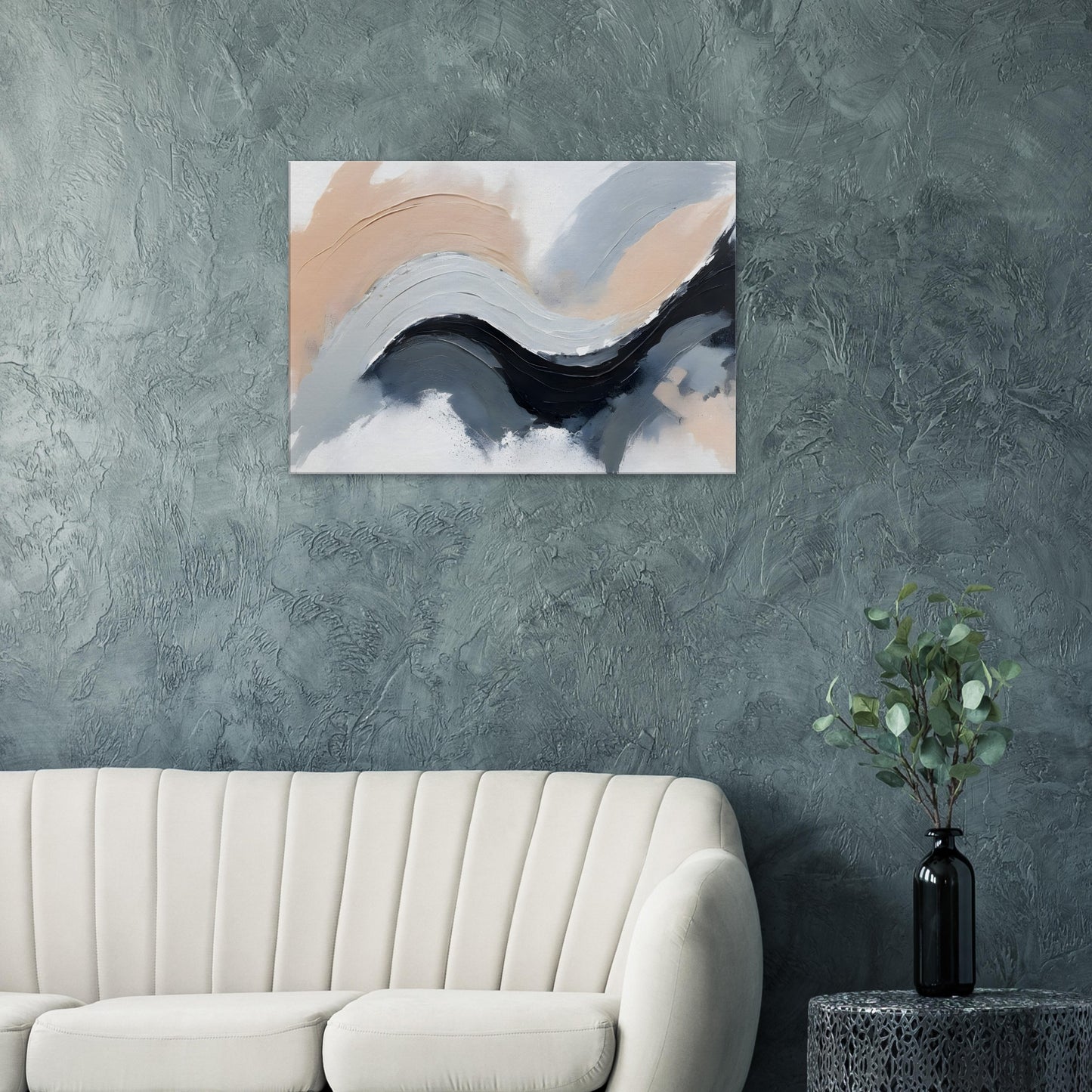 Serene Flowforms: Abstract Minimalist Canvas Art