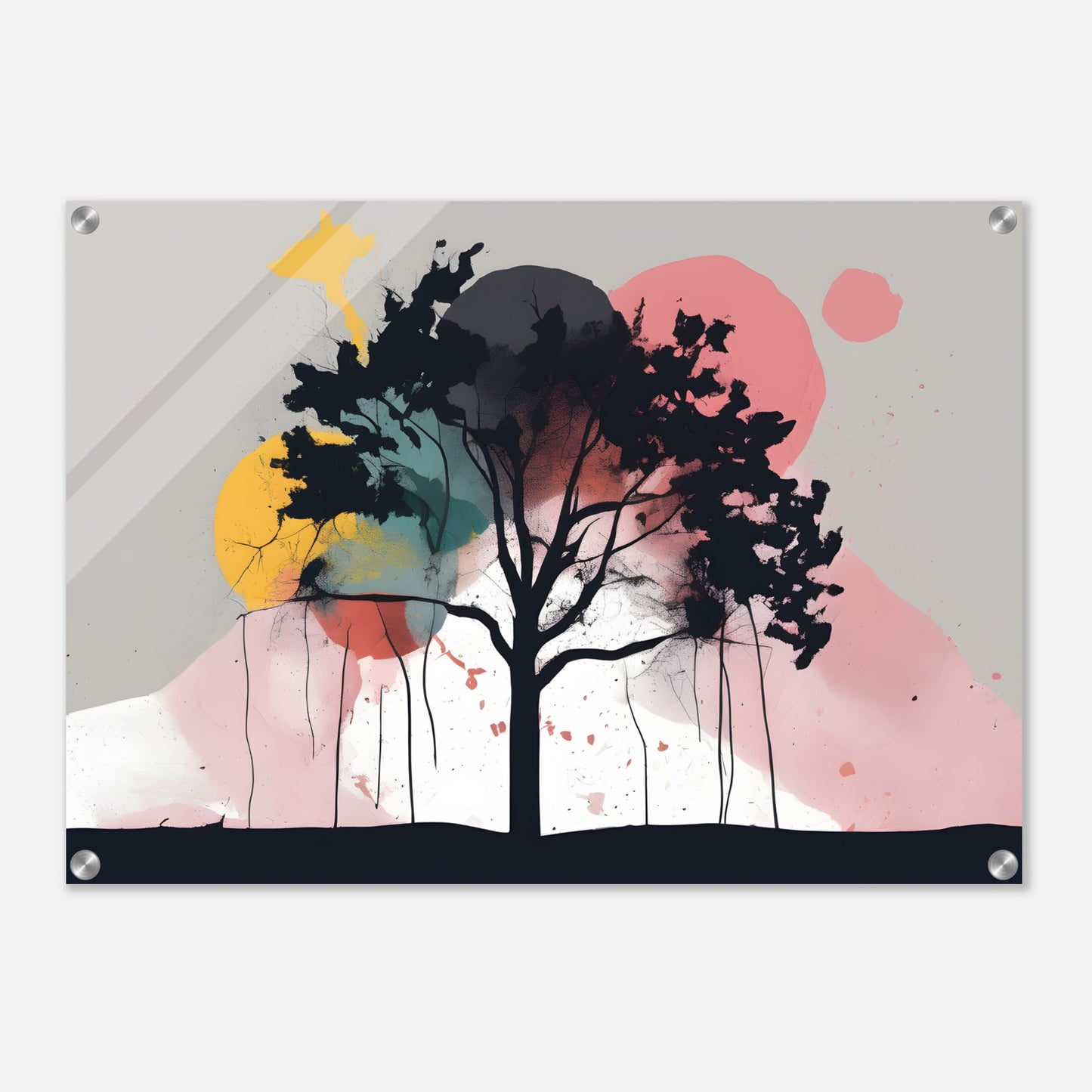 Silhouette Tree Abstract Art | Minimalist Decor for Home