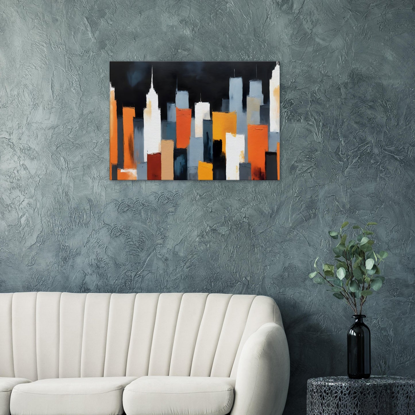 Serene Urban Silhouettes: Minimalist Skyline Canvas Art