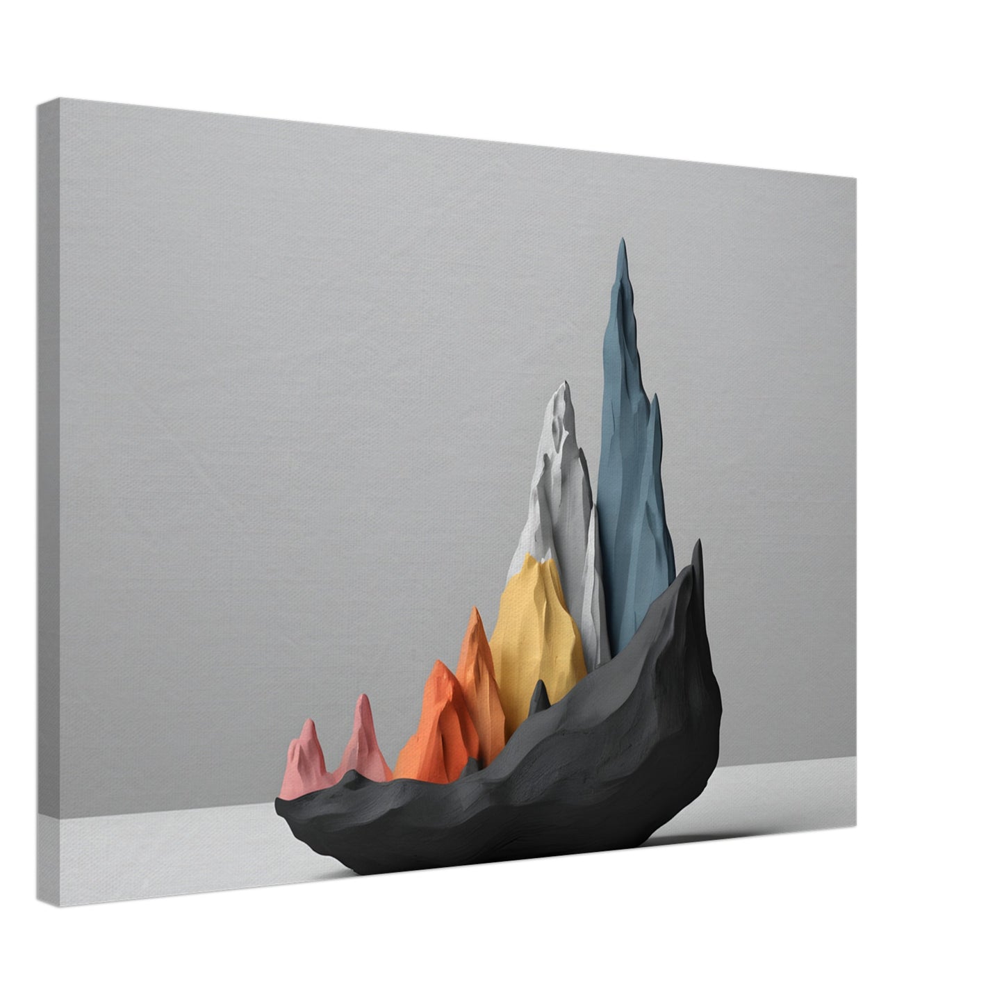 Minimalist Abstract Mountain Sculpture Canvas Print