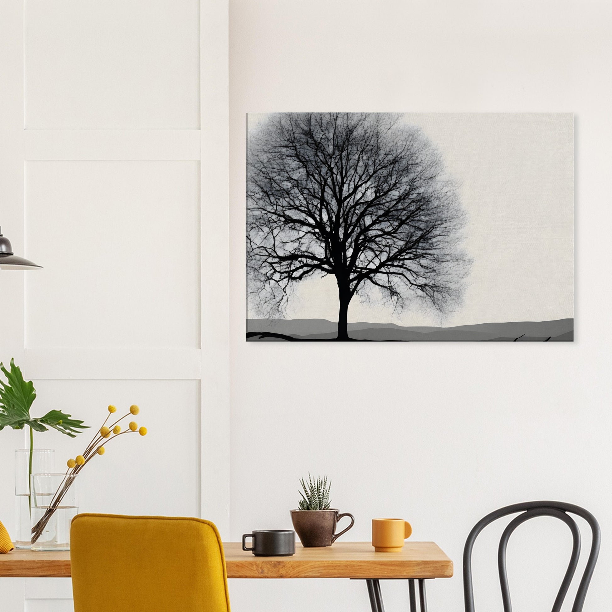 Silhouette Serenade - Minimalist Tree Canvas Print Wall Art