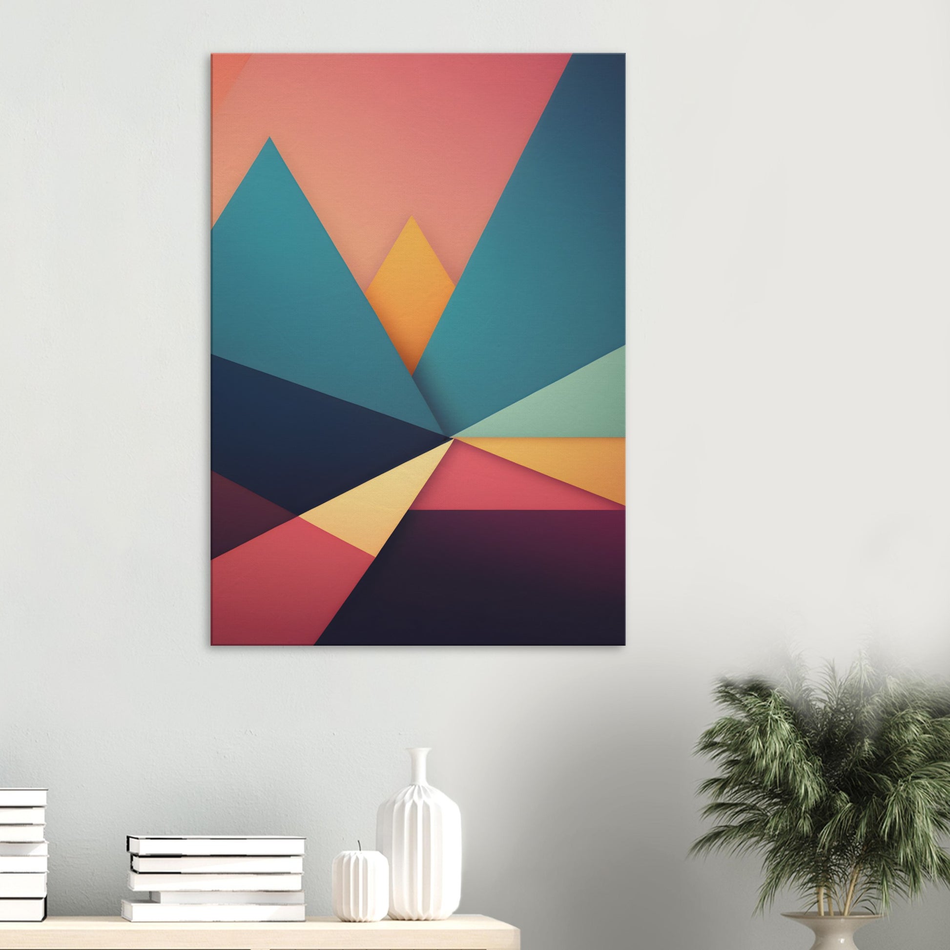 Peaks of Serenity: Beautiful Geometric Canvas Wall Art