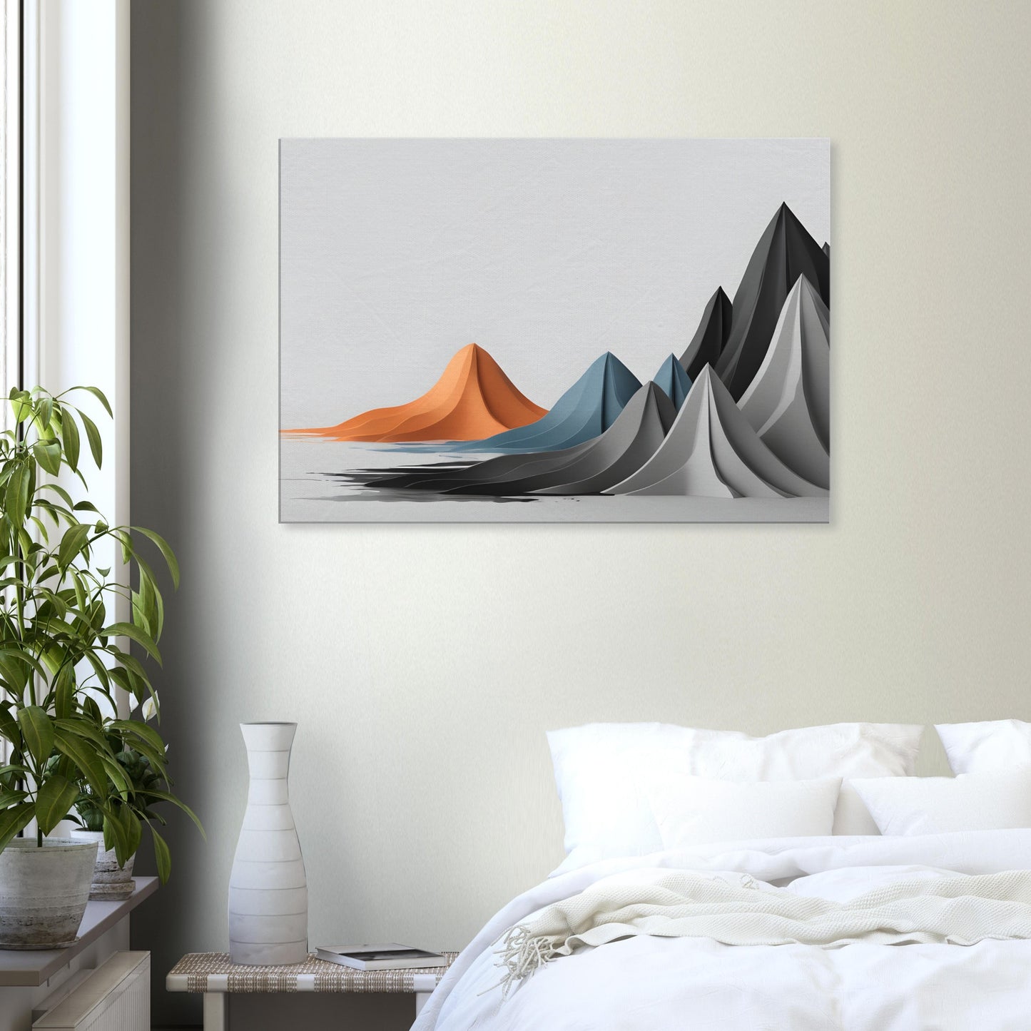 Minimalist Abstract Mountain Wall Art – Modern Canvas Print