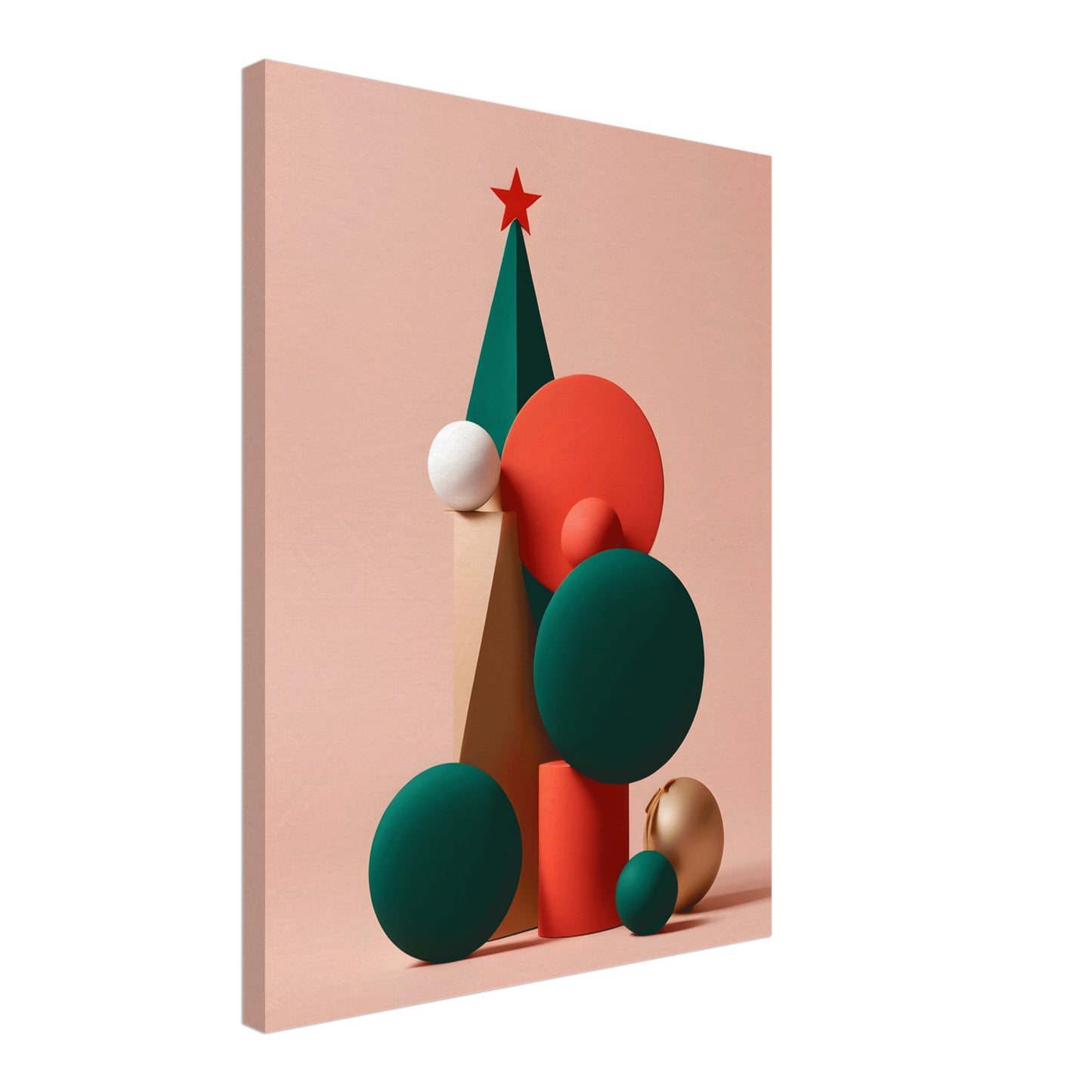 Whimsical Layers - Minimalist Abstract Christmas Art