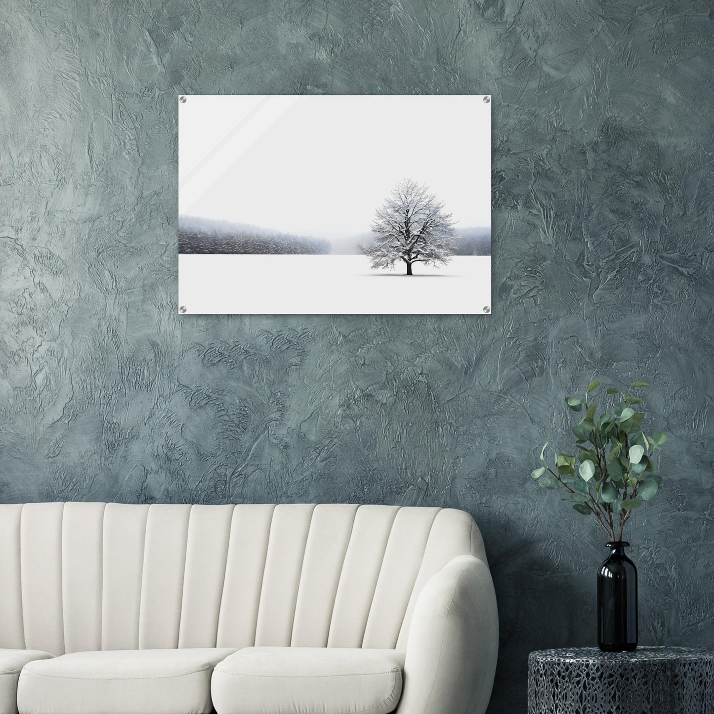 Minimalist Acrylic Print of a Synonomous Winter Landscape