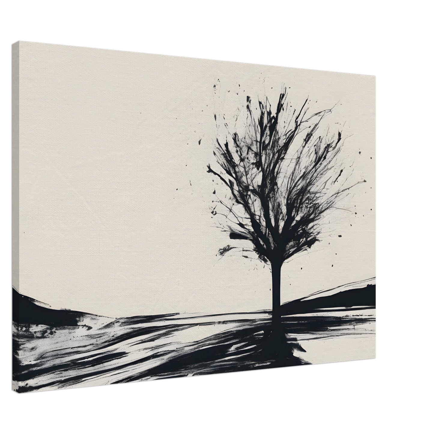 Whispers of Nature - Minimalist Black and White Tree Art