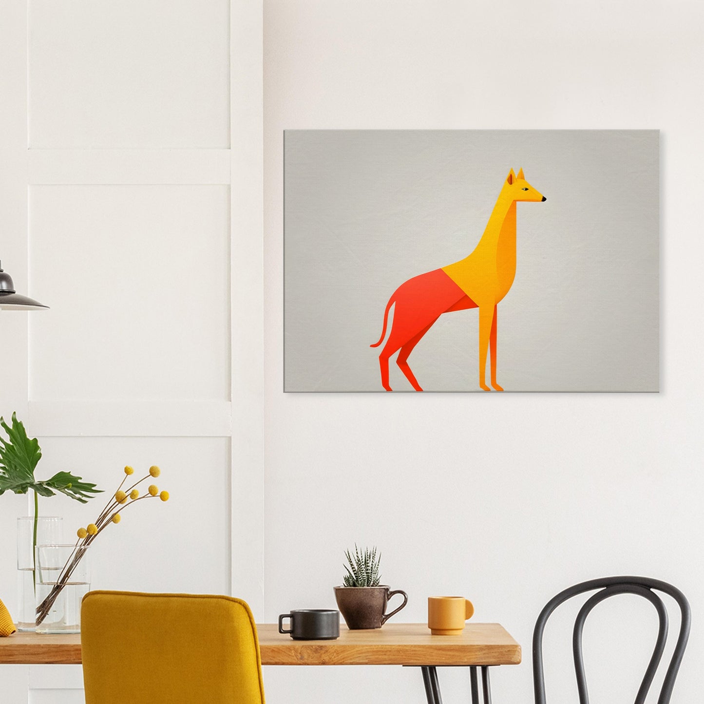 Whimsical Canine - Minimalist Abstract Art for Modern Spaces