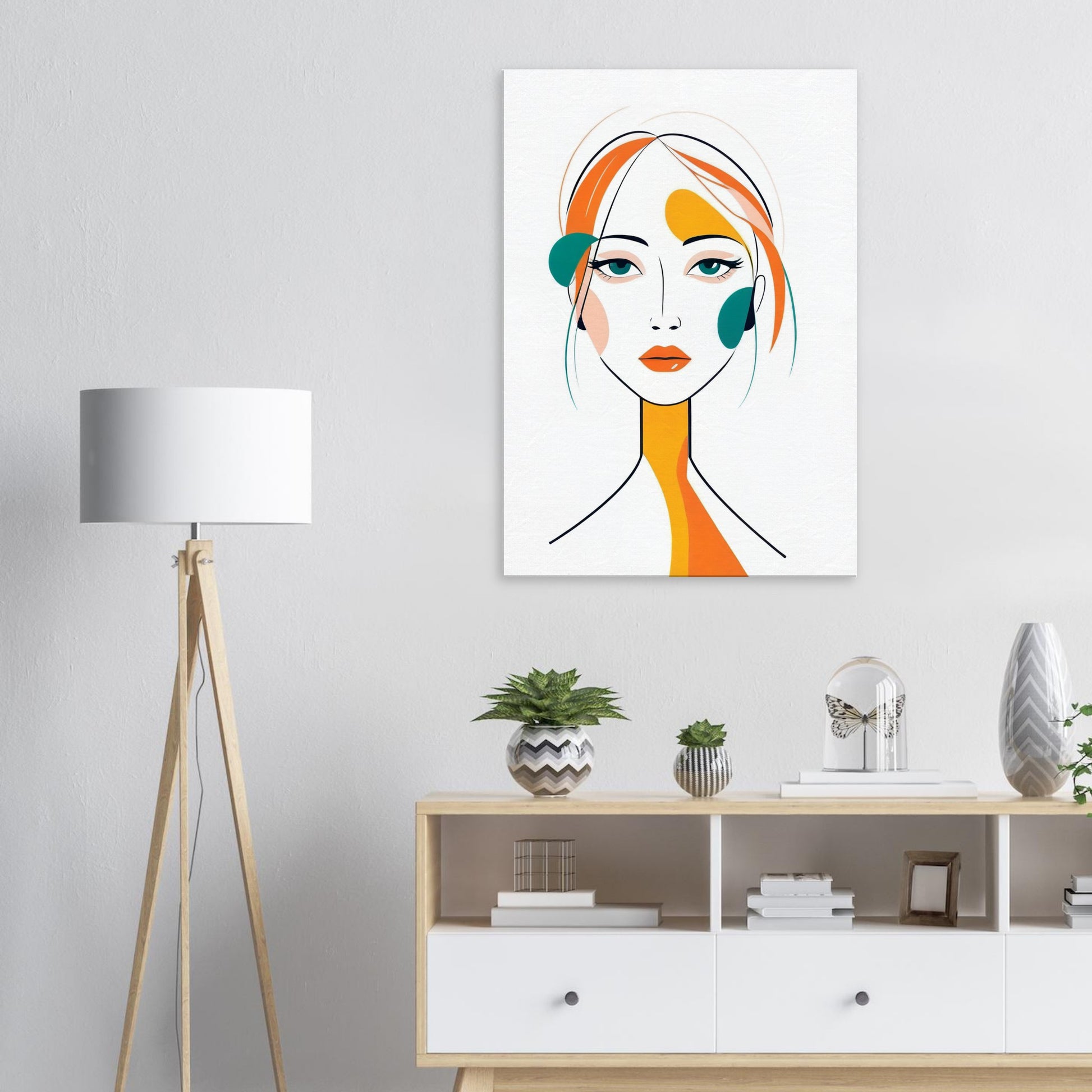 Elegance - Minimalist Abstract Female Portrait Canvas Art