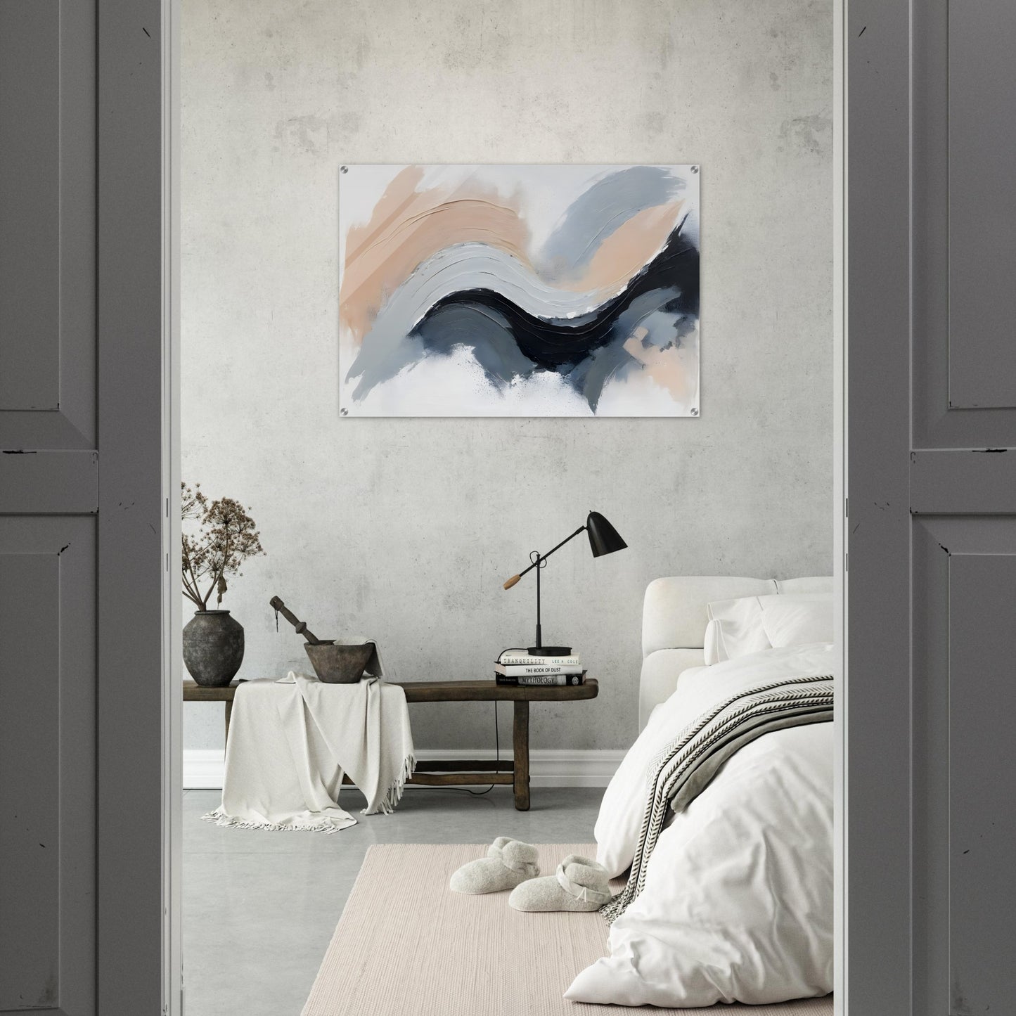 Elegant Wavescape: Abstract Acrylic Wall Art