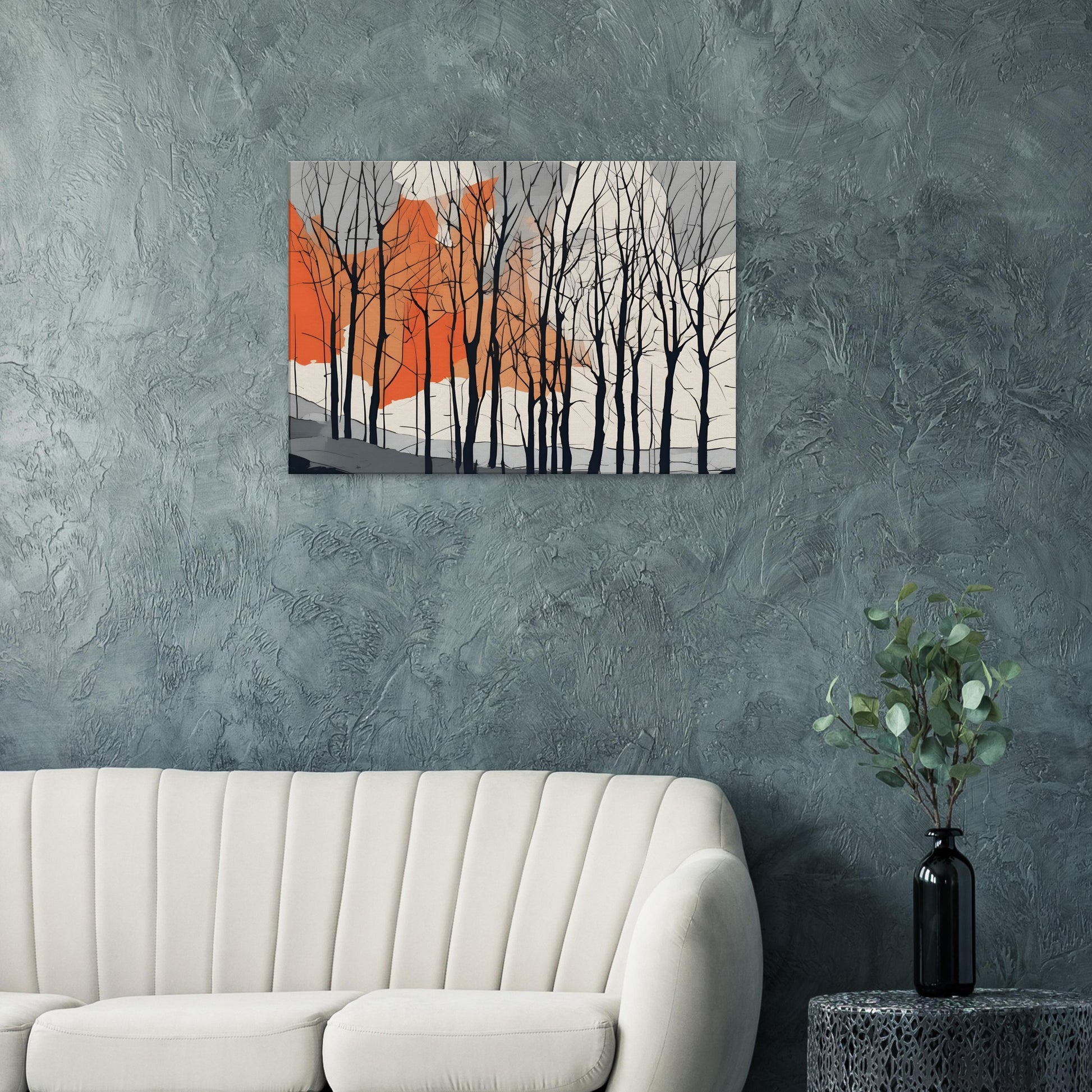 Serene Trees Canvas Print - Minimalist Abstract Wall Art