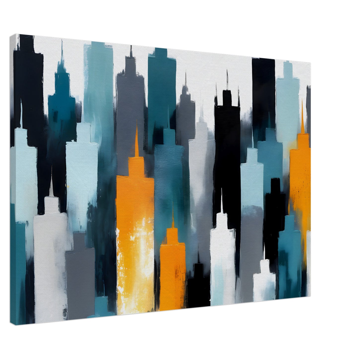 Tranquil Skyline Reflections: Abstract Minimalist Canvas