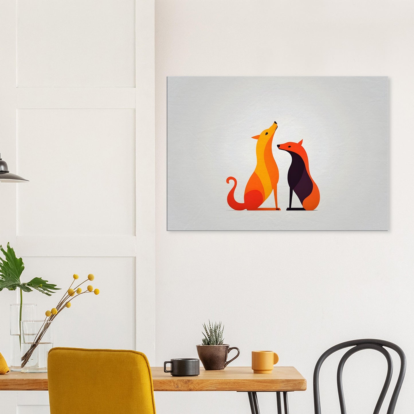 Harmony - Minimalist Abstract Canine Canvas Art