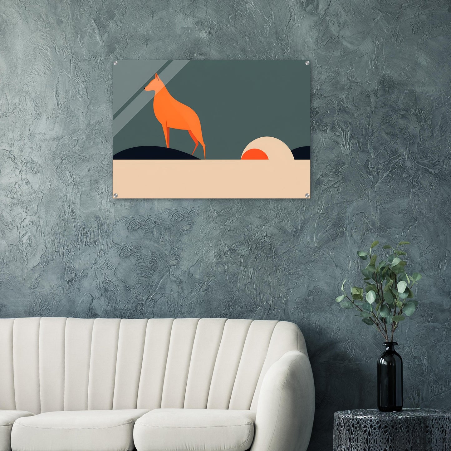 Orange Canine - Minimalist Abstract Acrylic Print Art