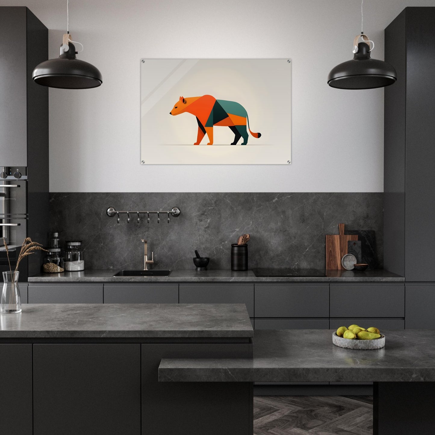 Bear Essence - Colorful Minimalist Art Print for Modern Spaces