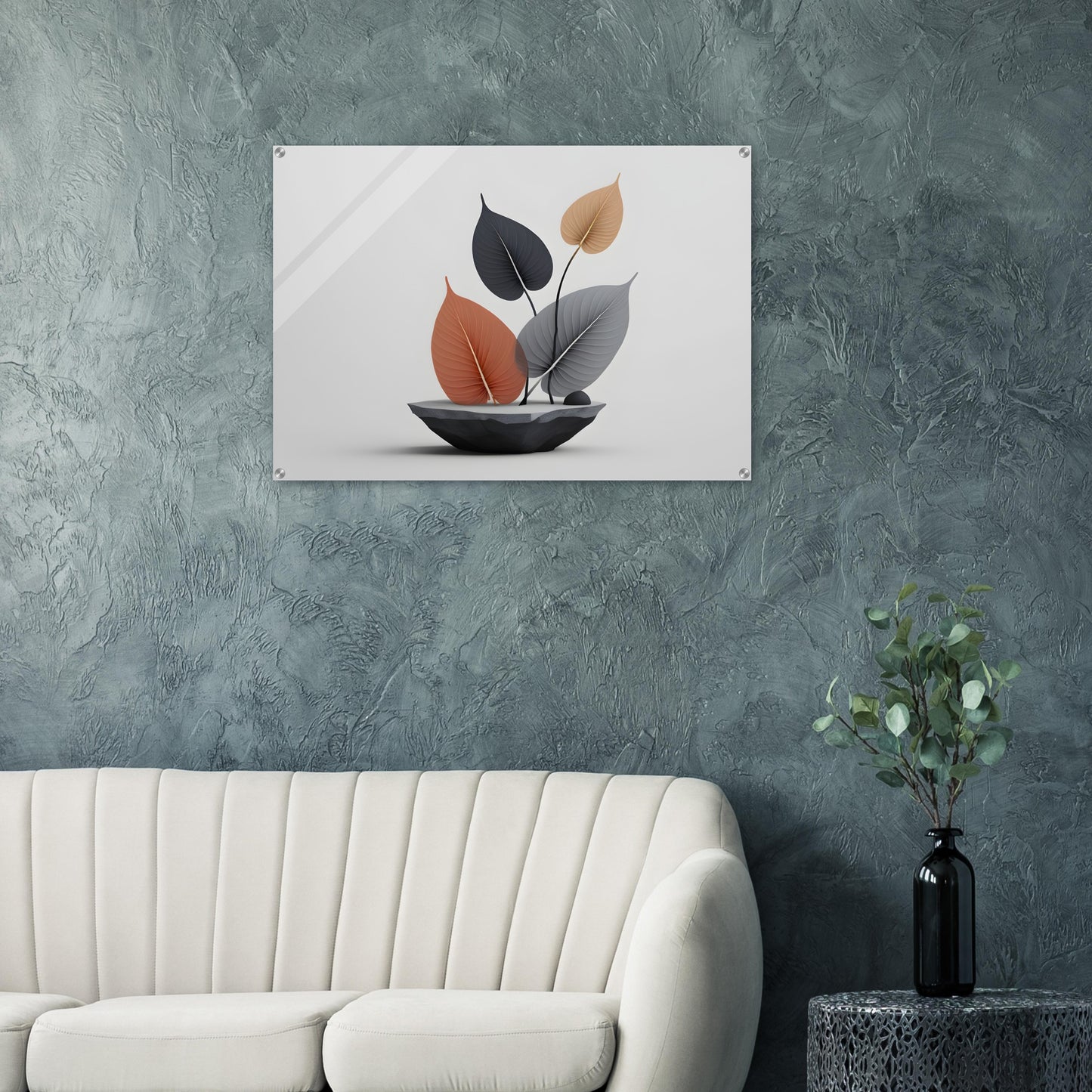 Minimalist Abstract Acrylic Print of Leafy Delight