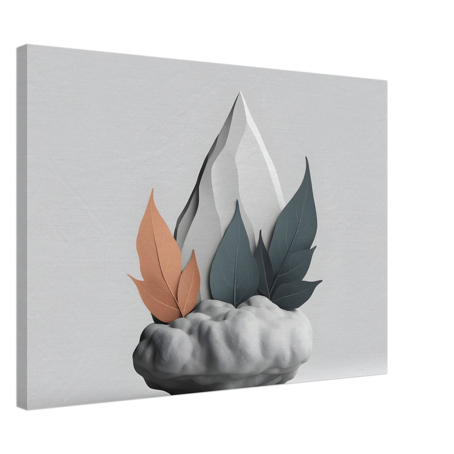 Minimalist Abstract Canvas Print with Nature Elements