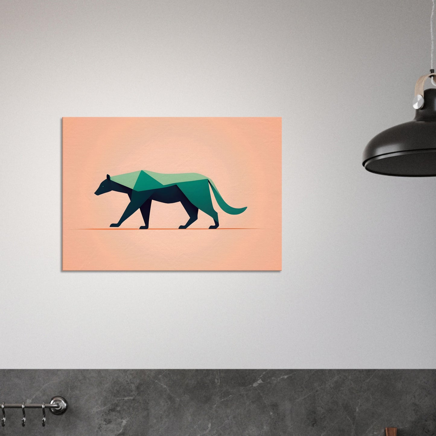 Bear Silhouette - Minimalist Abstract Canvas Art for Home