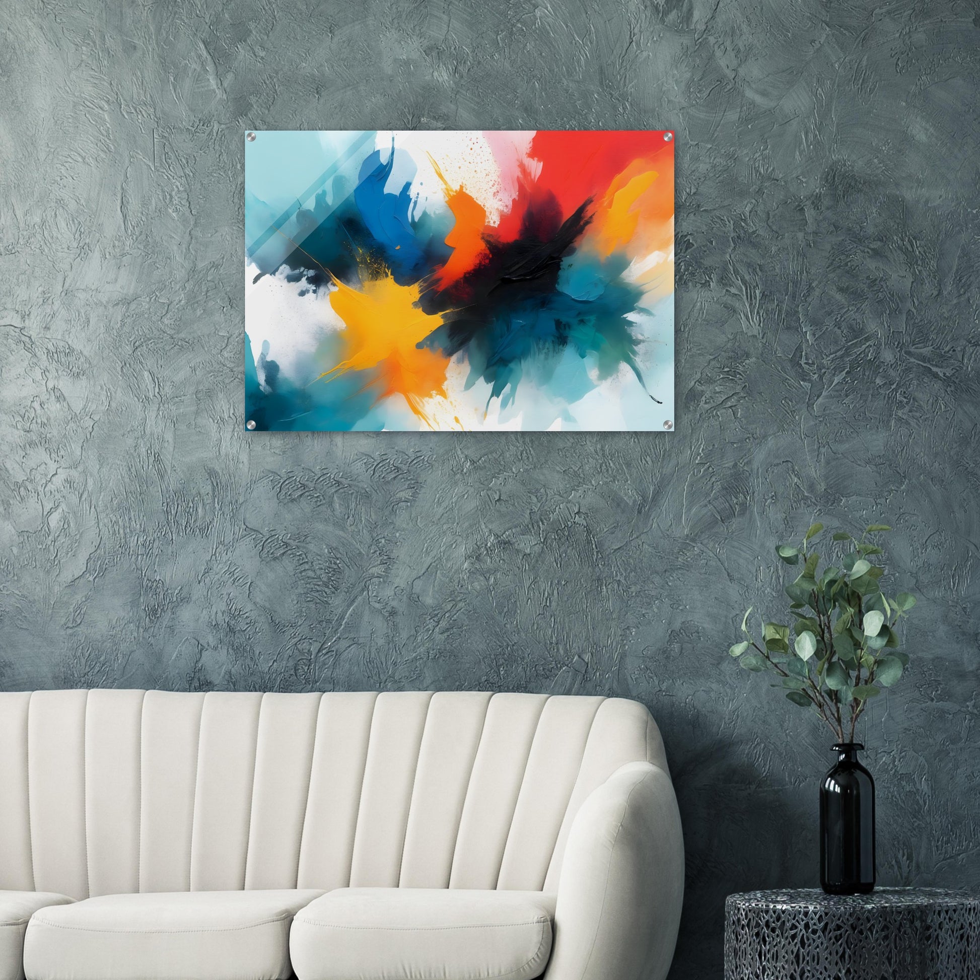 Radiant Symphony: Abstract Colorful Acrylic Art