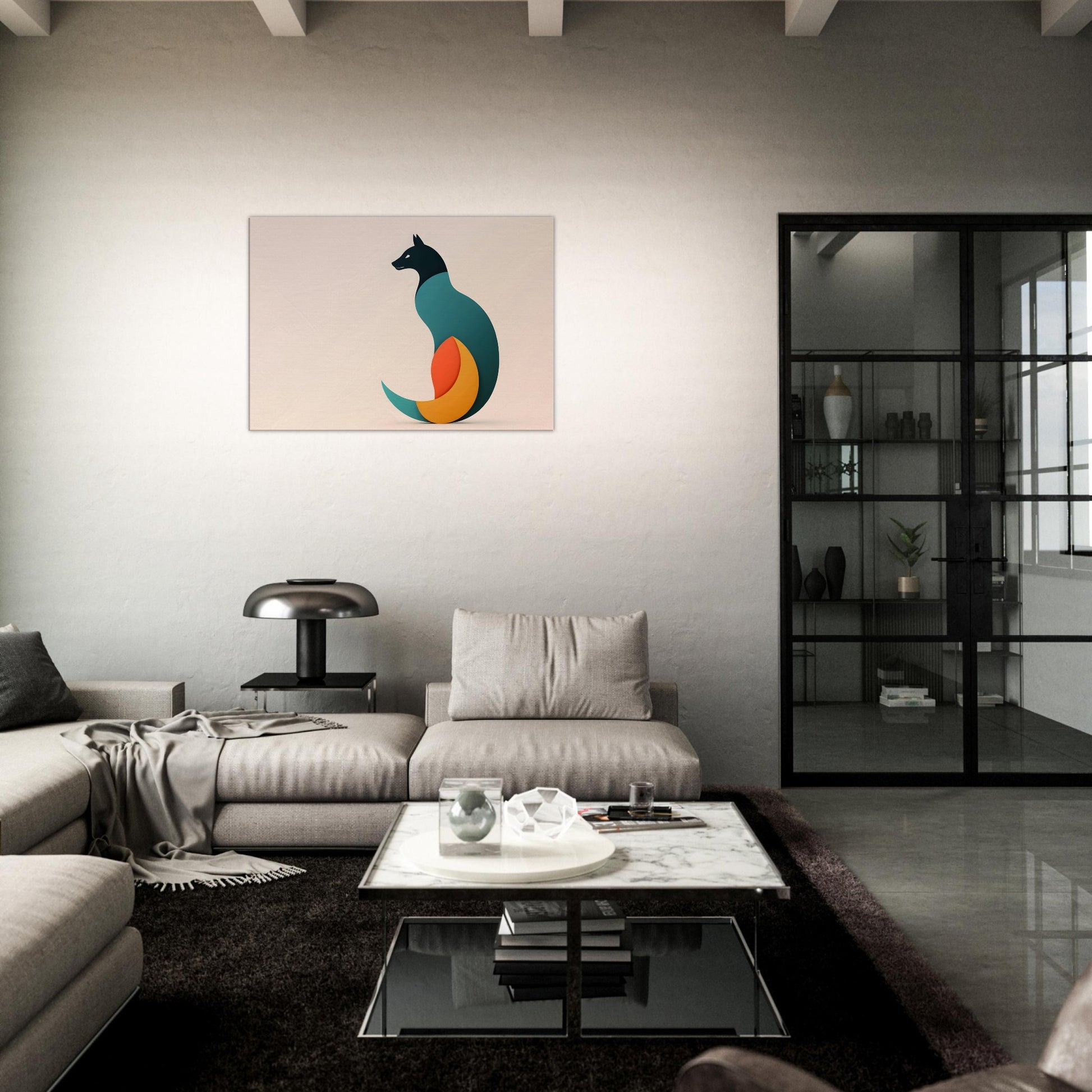 Harmony - Minimalist Abstract Dog Art Canvas Print