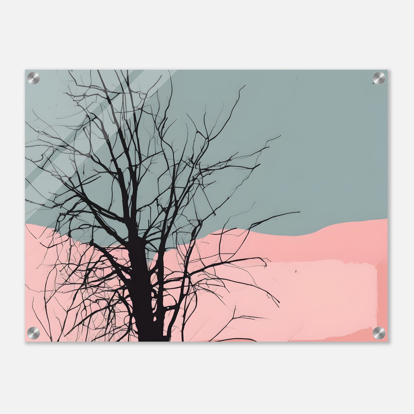 Whispering Branches - Minimalist Black Tree Acrylic Art Print