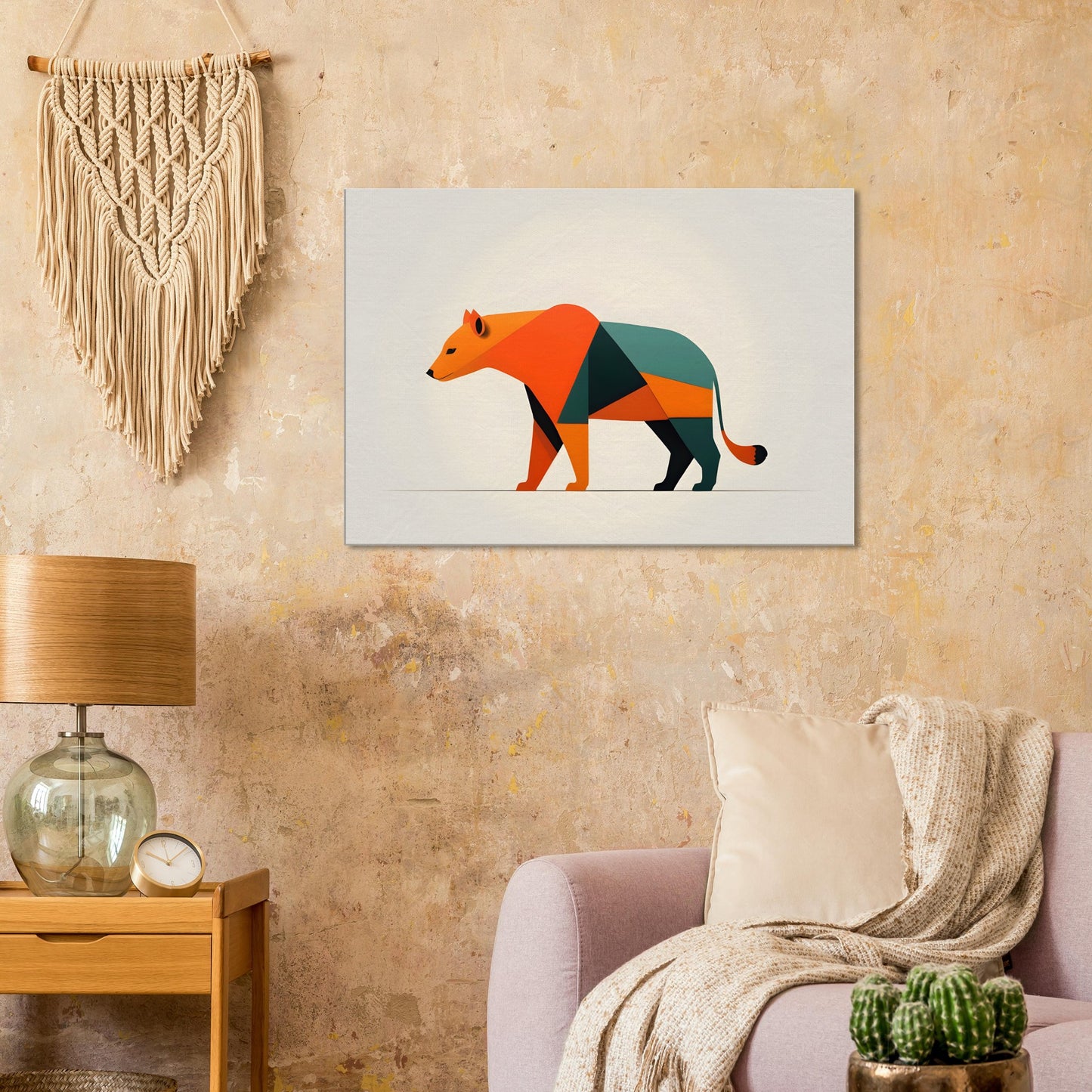 Bear Spirit - Minimalist Abstract Canvas Art Print