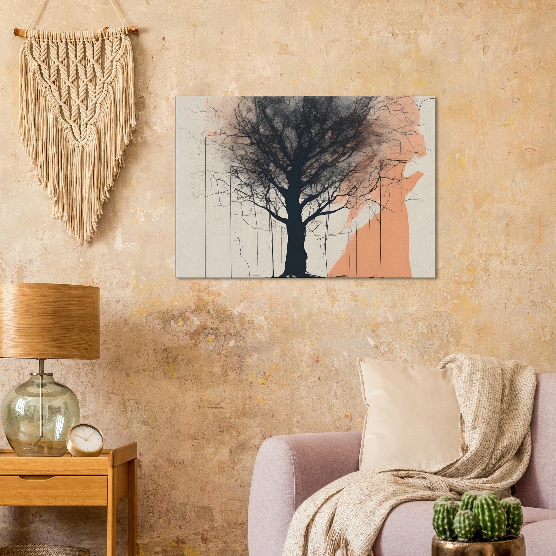 Silhouette Tree Canvas Print - Minimalist Abstract Home Decor