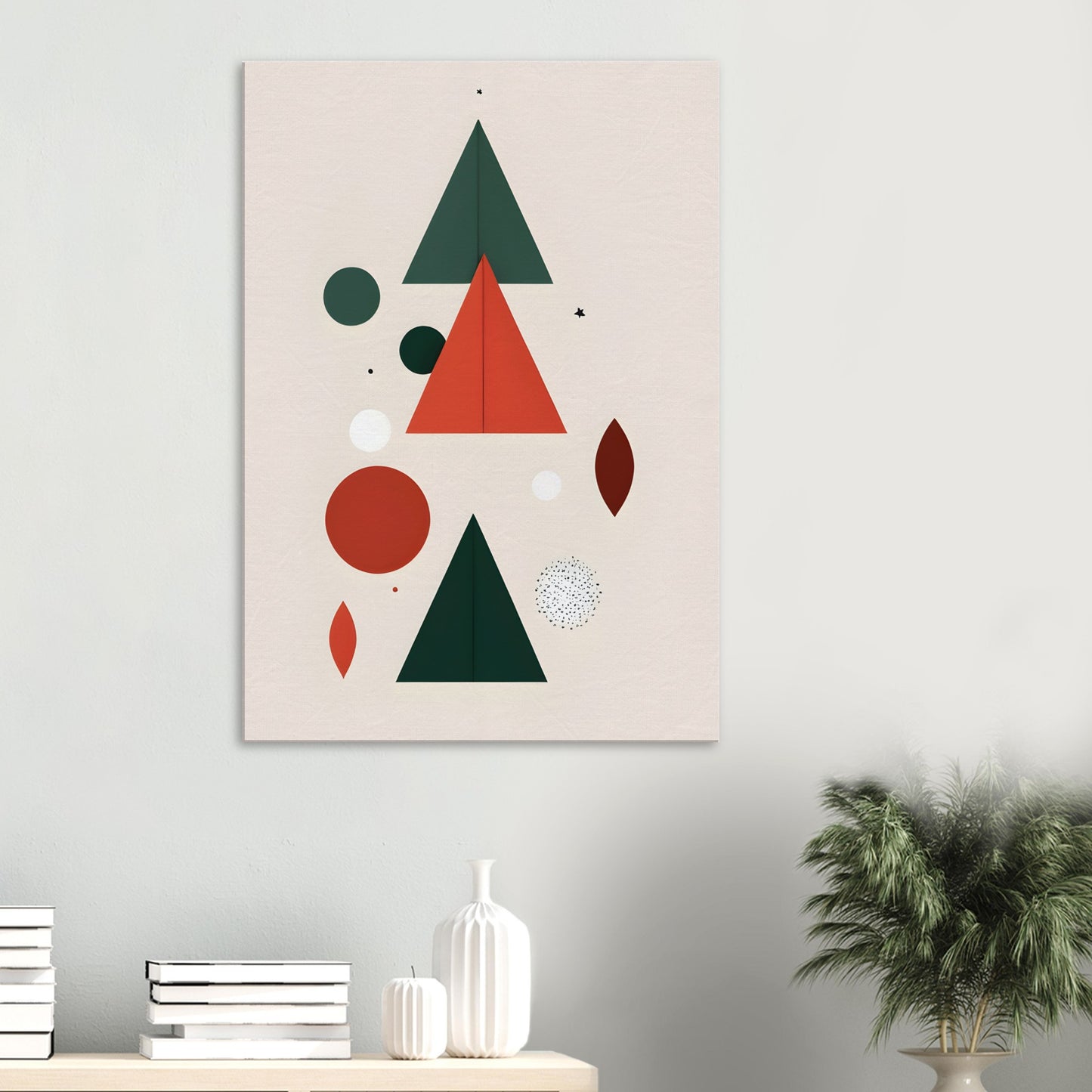 Triangular Harmony - Abstract Minimalist Christmas Wall Art