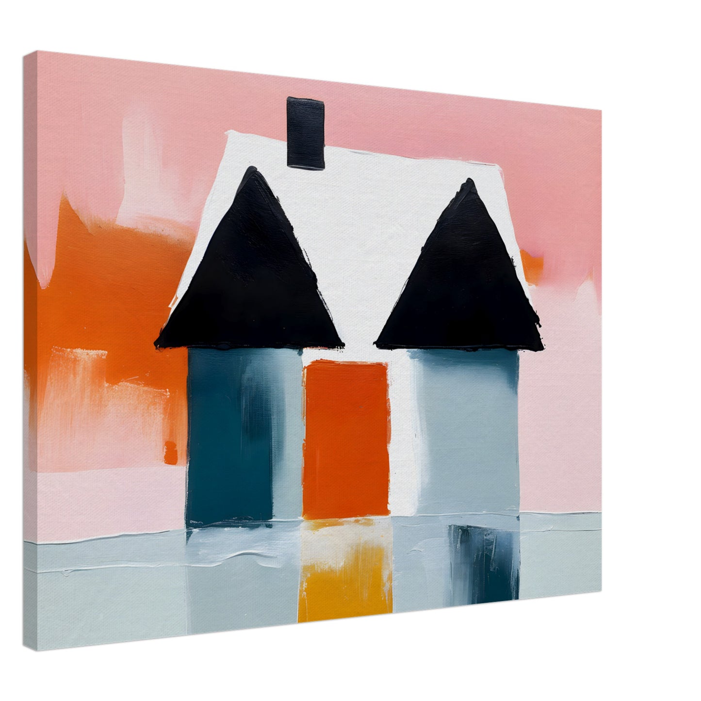 Whimsical Retreat: Modern Abstract House Print