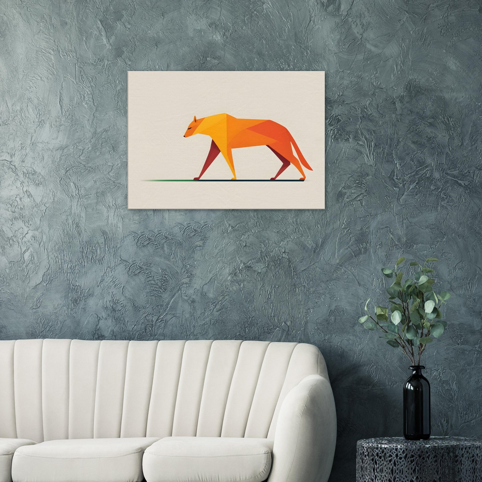 Prismatic Fox - Minimalist Abstract Wall Art