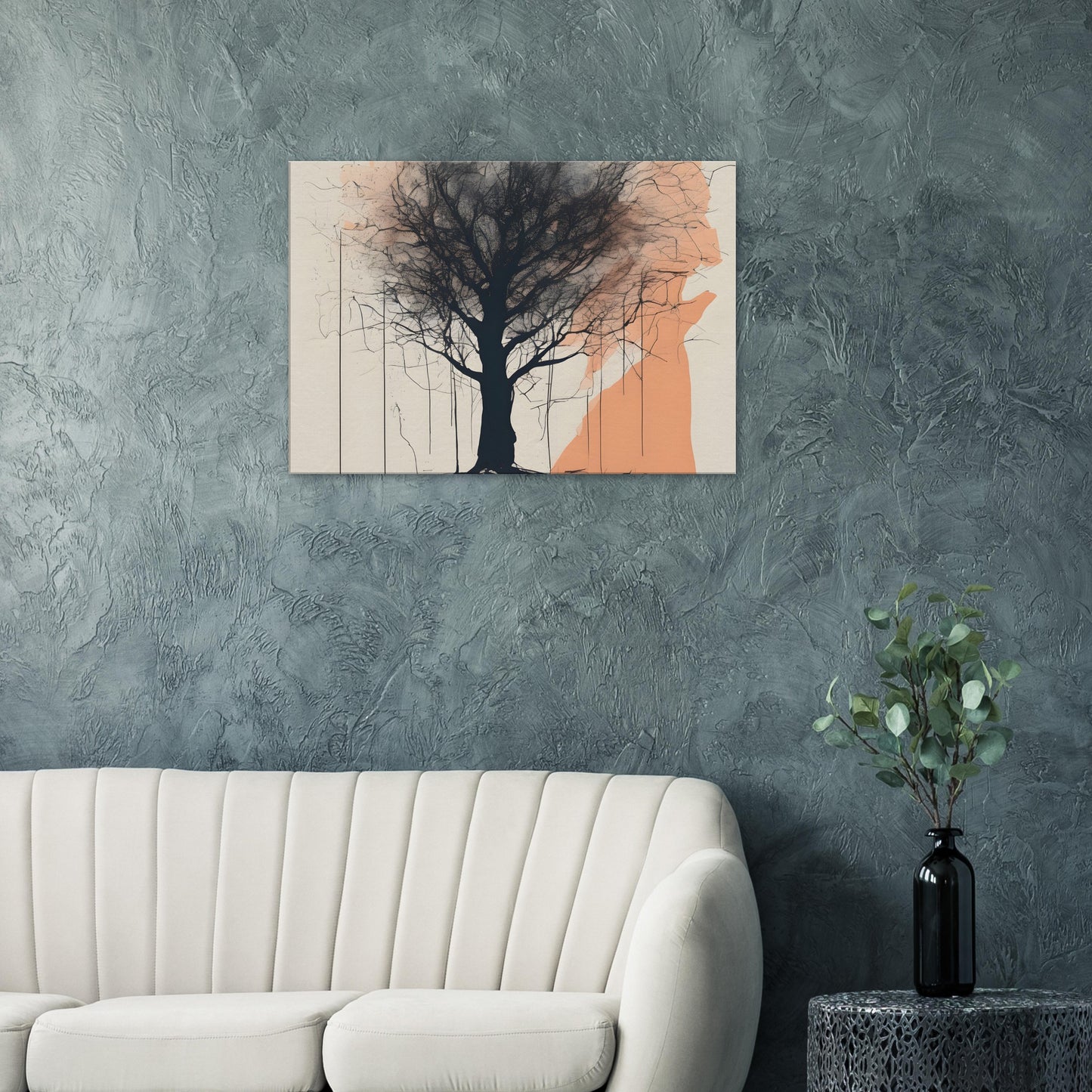 Silhouette Tree Canvas Print - Minimalist Abstract Home Decor