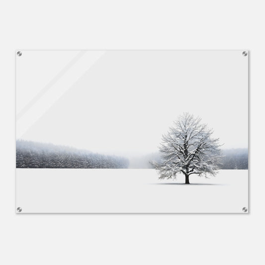 Minimalist Acrylic Print of a Synonomous Winter Landscape