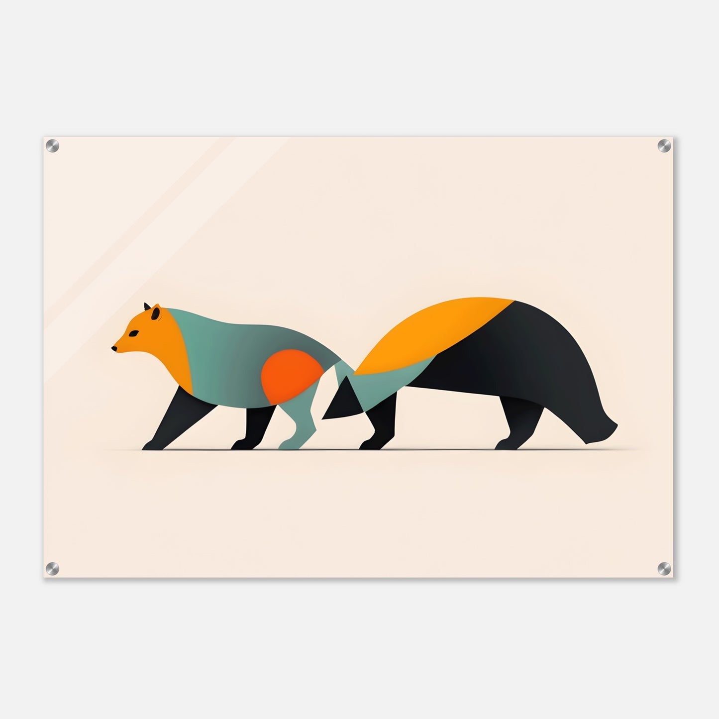 Fox and Bear - Minimalist Abstract Acrylic Art