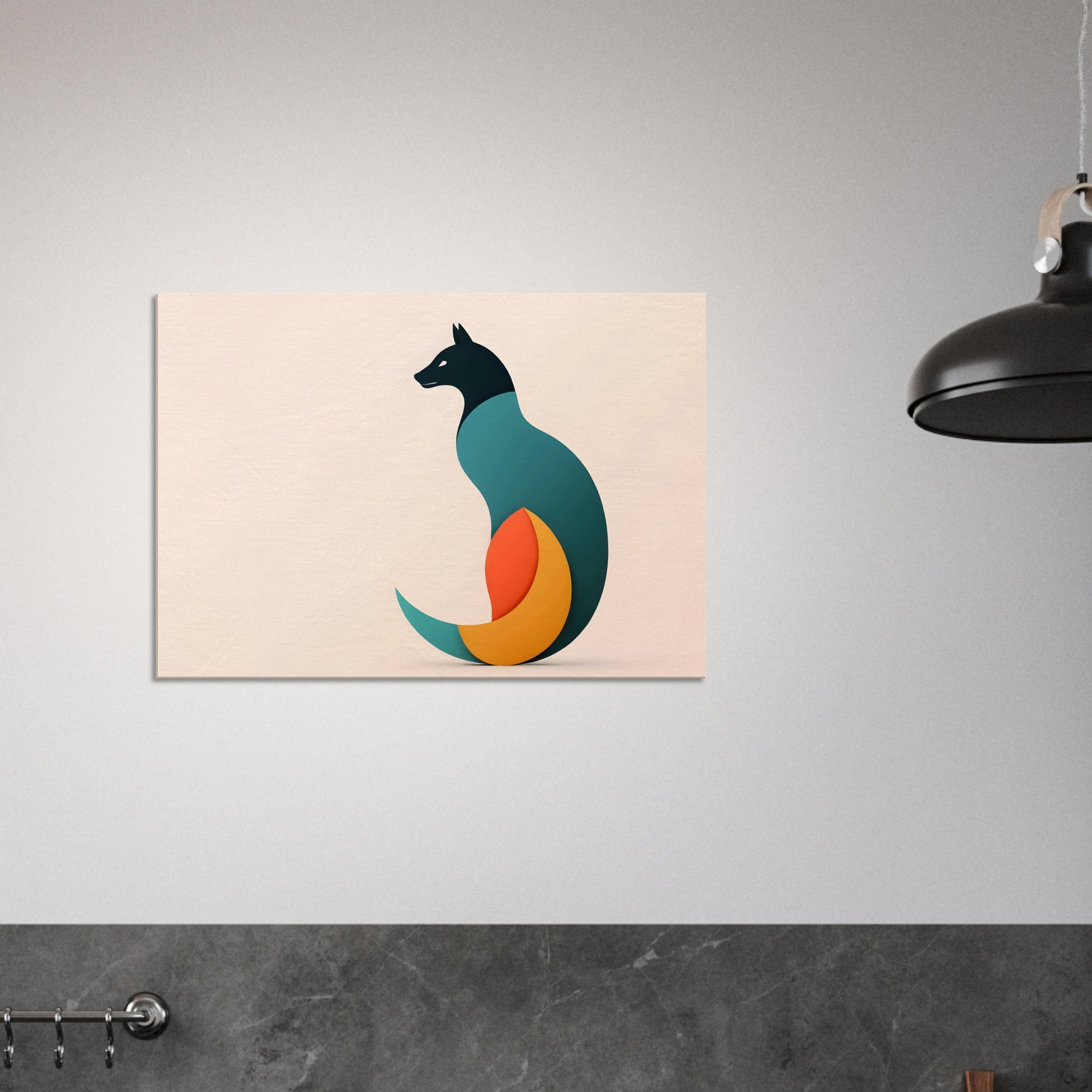 Harmony - Minimalist Abstract Dog Art Canvas Print